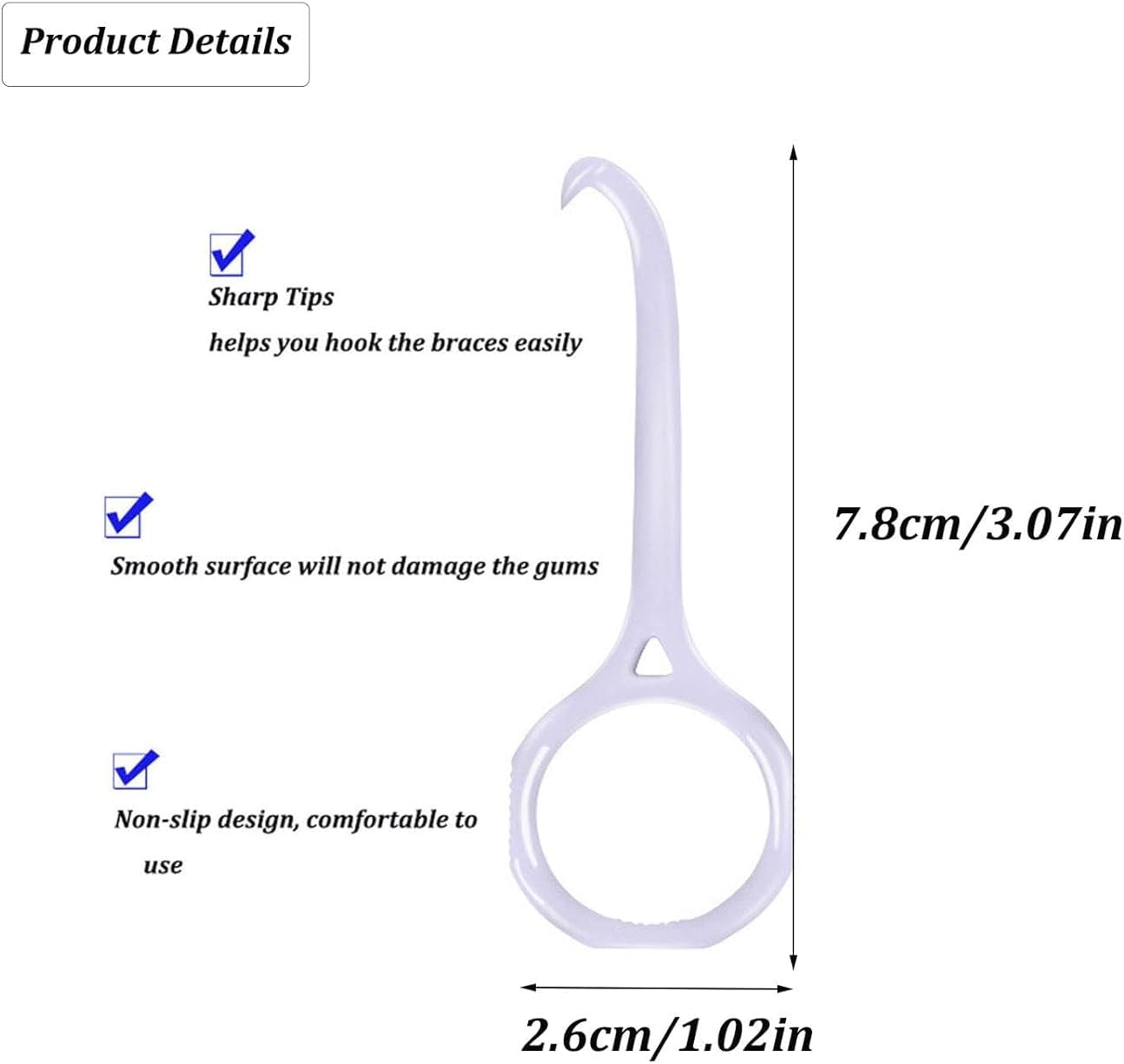 Glaais 4 Pcs Invisible Braces Removal Tool, Gentle Safe Oral Care Accessory, Non-Slip Grip & Disinfectable (Boiling Water/Alcohol), Compact Portable Disassembly Tool for Home Travel