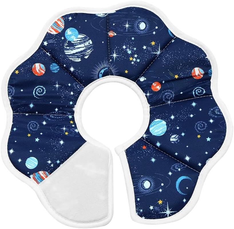 ANCLLO Soft Adjustable Starry Sky Pattern Cat Cone Collar - Protective Pet Collar after Surgery - Prevents Licking Wounds - Size S image number 5