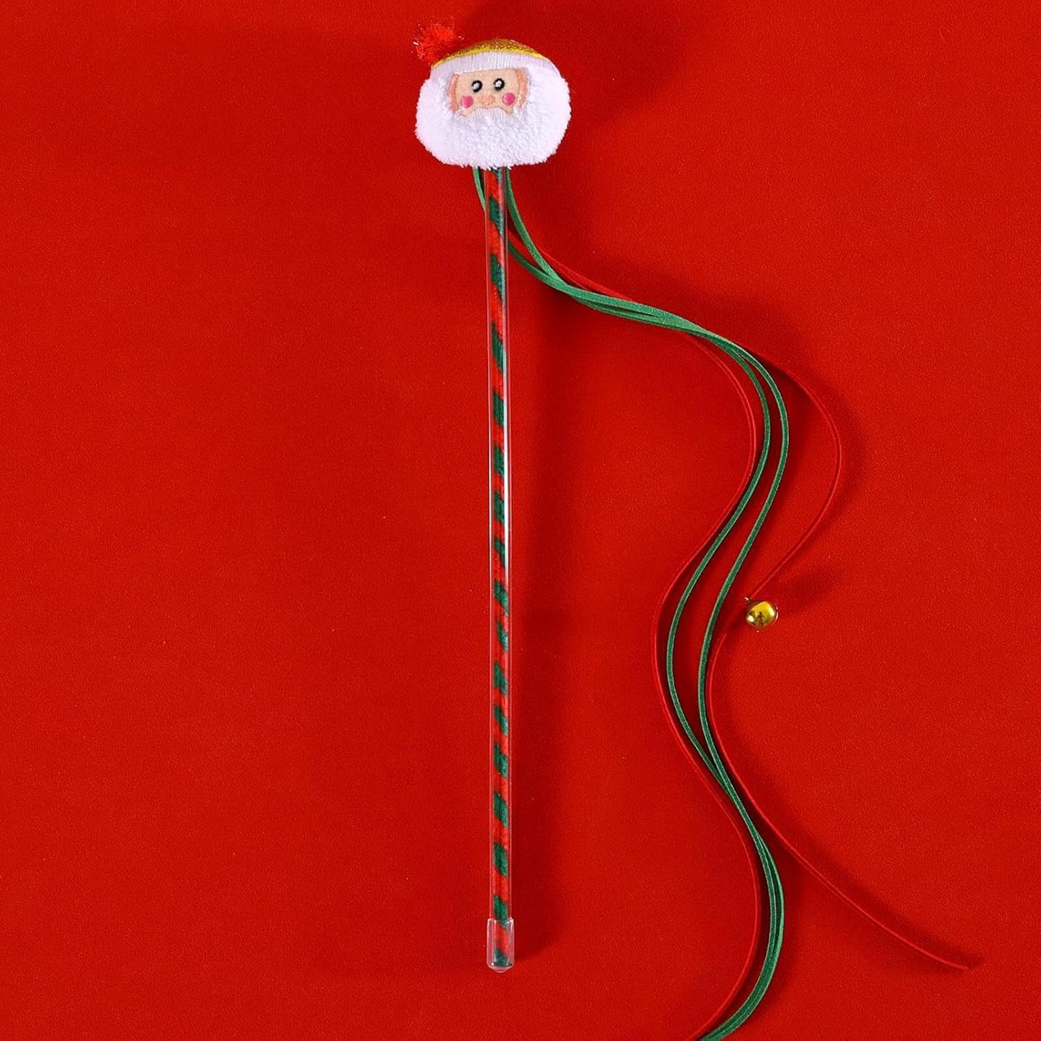 Cat Teaser Stick - Interactive Cat Toy - Portable Cat Wand Toys for Small Cat Pet Biting Chewing and Playing