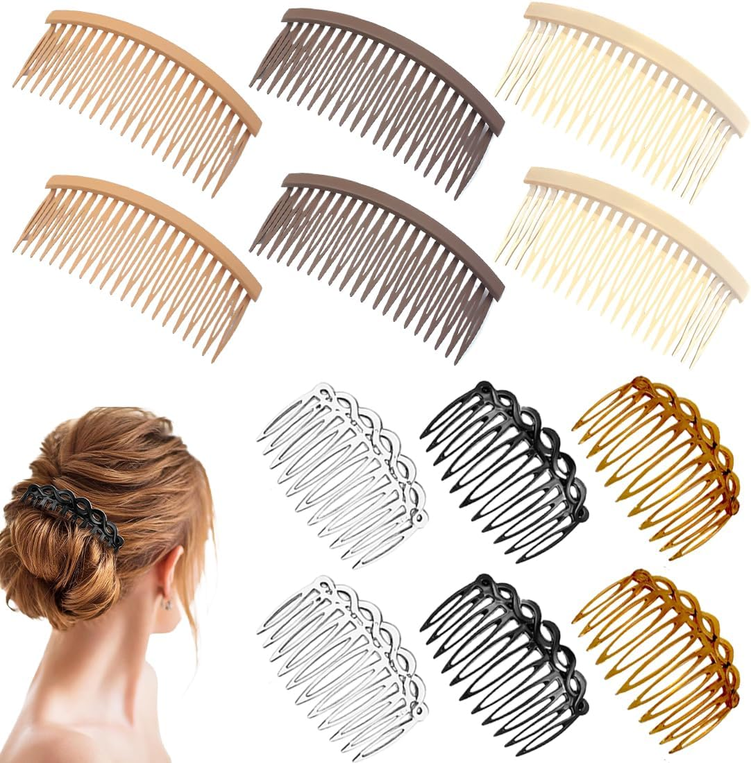 ZEPIQOR Pack of 12 Hair Combs for Clips, French Side Combs, Plastic Side Hair Twine Decorative Comb with Teeth, Hair Combs, Hair Clips, Accessories for Women, Bridal, Wedding Veil, Girls image number 1