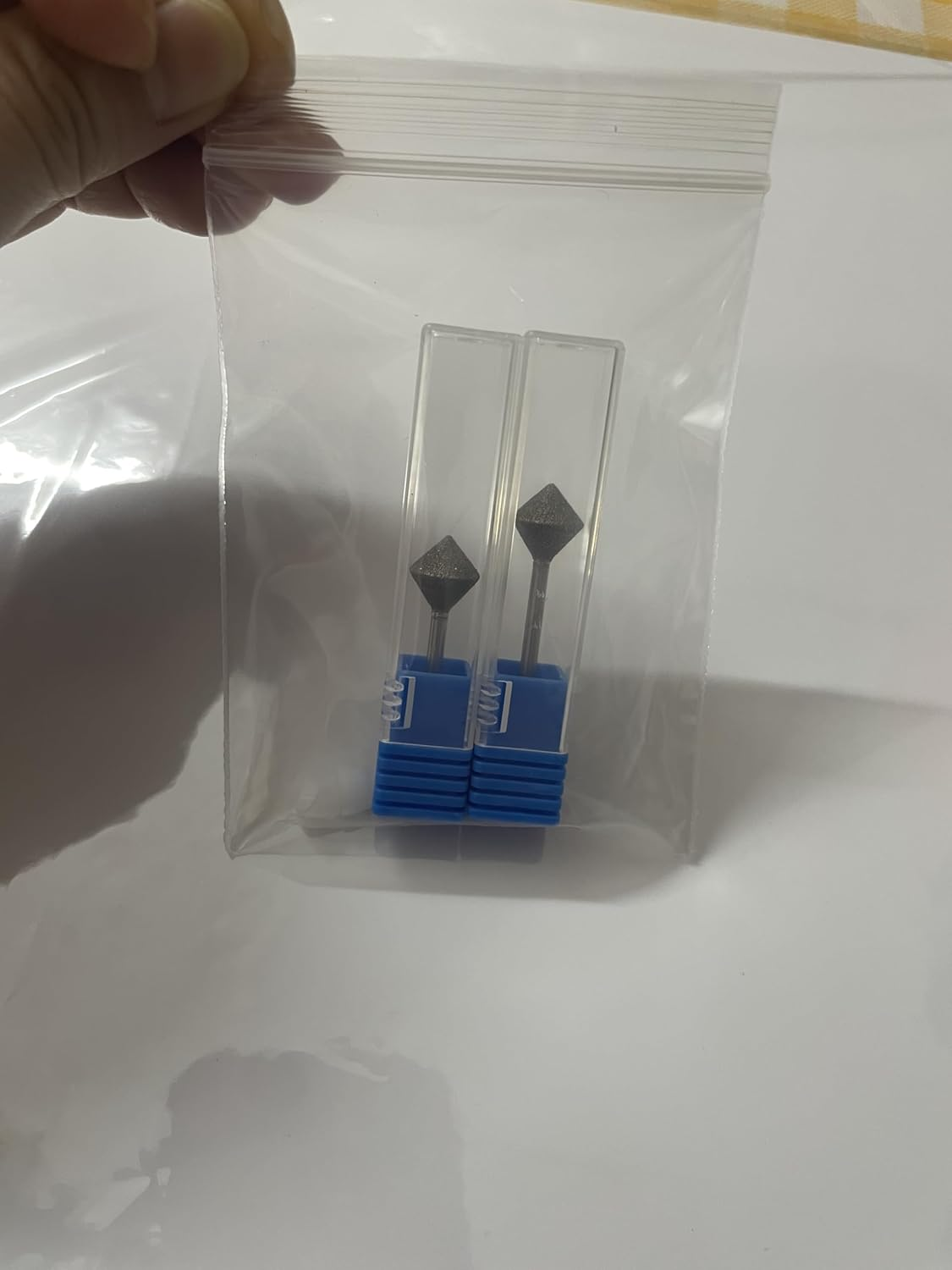 Acycoin2A 2Pcs 10Mm Rhombus Diamond Nail Drill Bit 3/32" Rotary Burr Manicure Pedicure Grinding Head Nail Cutters for Professional and Home Use image number 4