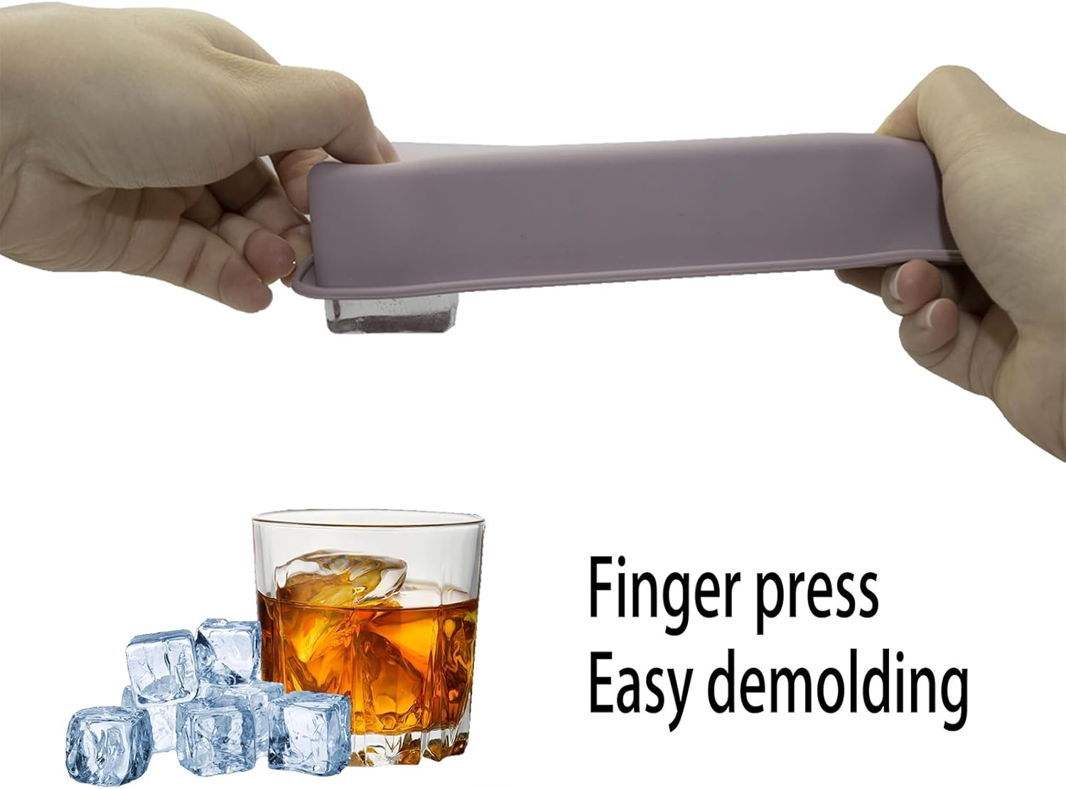 RGUHUA Ice Cube Trays 3 Pack &ndash; Silicone Ice Cube Molds with Lids, Stackable Square Ice Trays for Whiskey, Cocktails, Frozen Treats, Easy Release & Reusable(15 Grids) image number 1