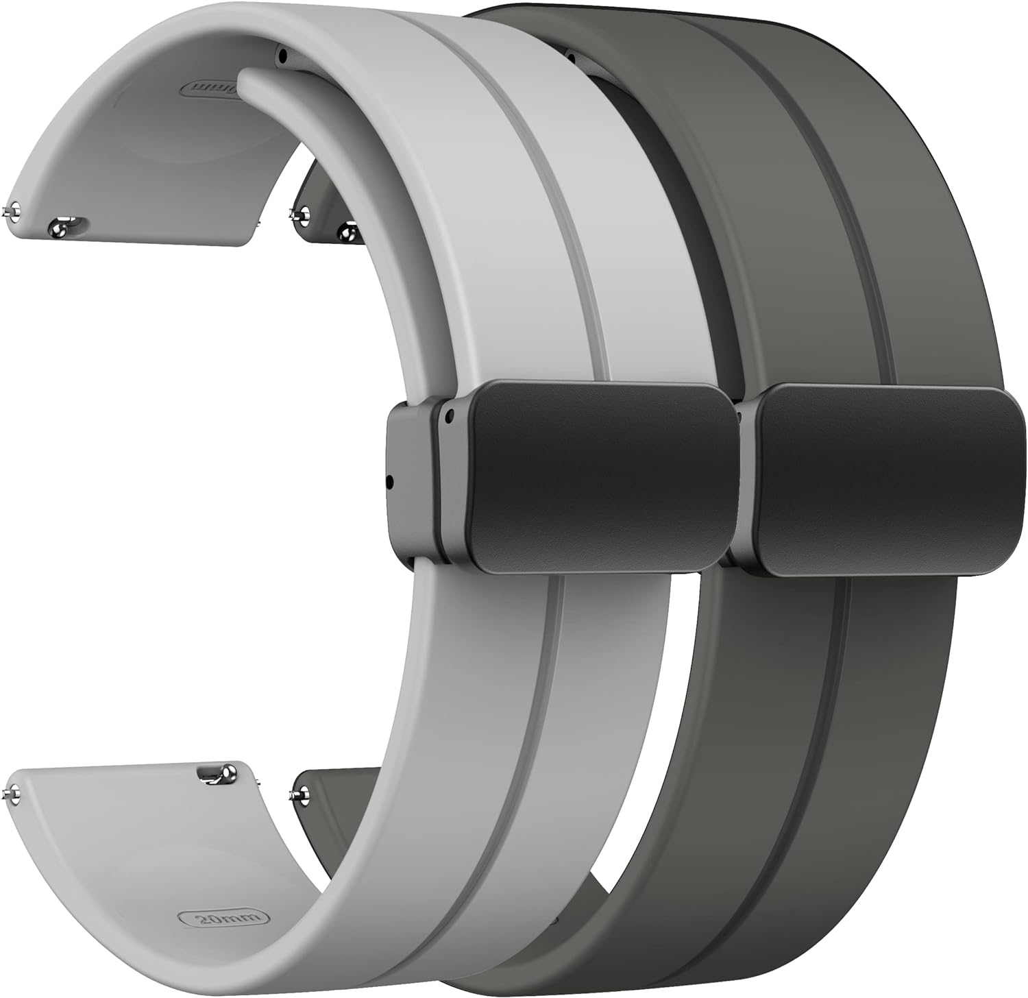 2 Pack 20Mm Magnetic Bracelet for Samsung Galaxy Watch 6 40Mm 44Mm 43Mm 47Mm/5 Pro Band 45Mm/Galaxy Watch 5 4 44Mm 40Mm/4 Classic 42Mm 46Mm Sport Silicone Strap with Magnetic Folding Buckle