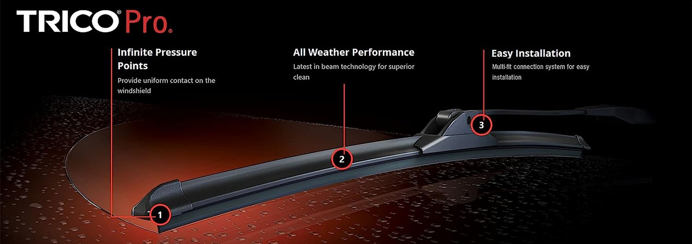Trico Pro&reg; 560Mm & 450Mm Pack of 2 Automotive Replacement Wiper Blades for Holden Colorado RG 2012-2020 image number 4