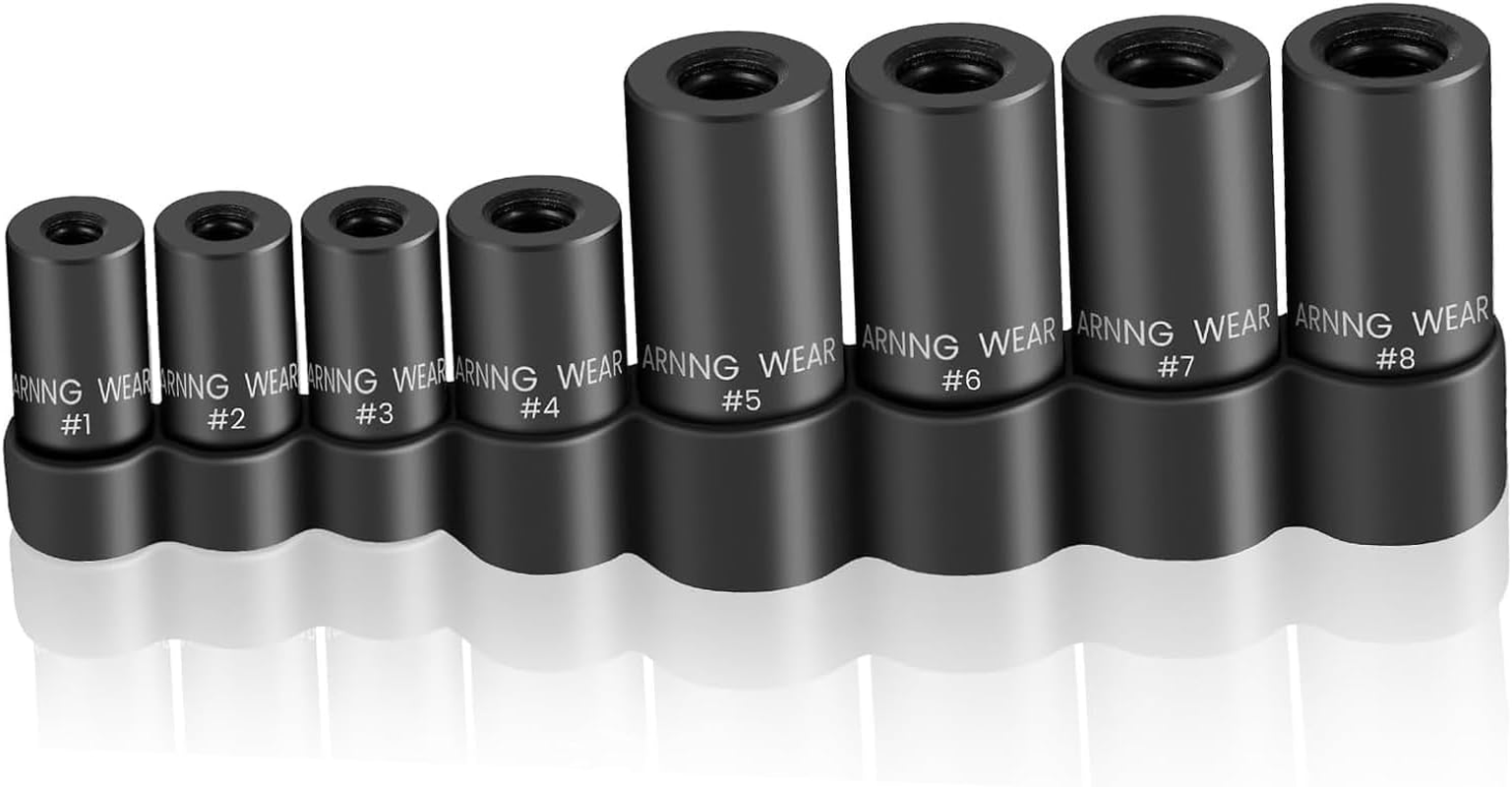 8Pcs Tap Socket Set, 1/4" & 3/8" Square Drive Tap Sockets, Heavy-Duty Cr-V Socket Set with Case, Fits Ratchet Wrench for Car Repair, Machinery & DIY Use image number 2