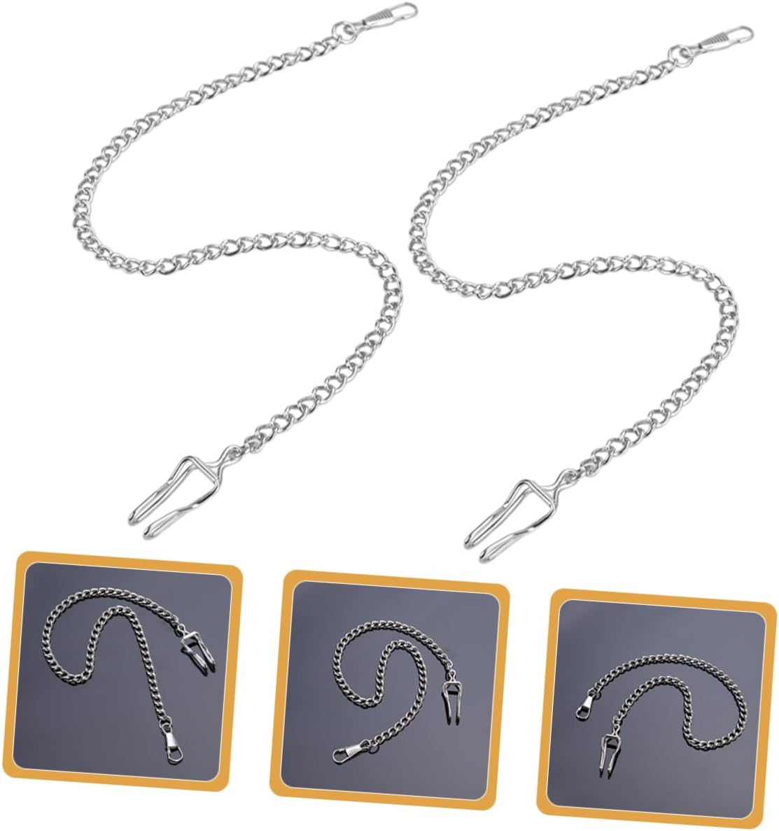 SAFIGLE 2Pcs Men Vest Pocket Watch Chain Keychains Key Pocket Watch Charm Pendant Belt Chain Jewelry Parts Wallet Eyeglasses Holder