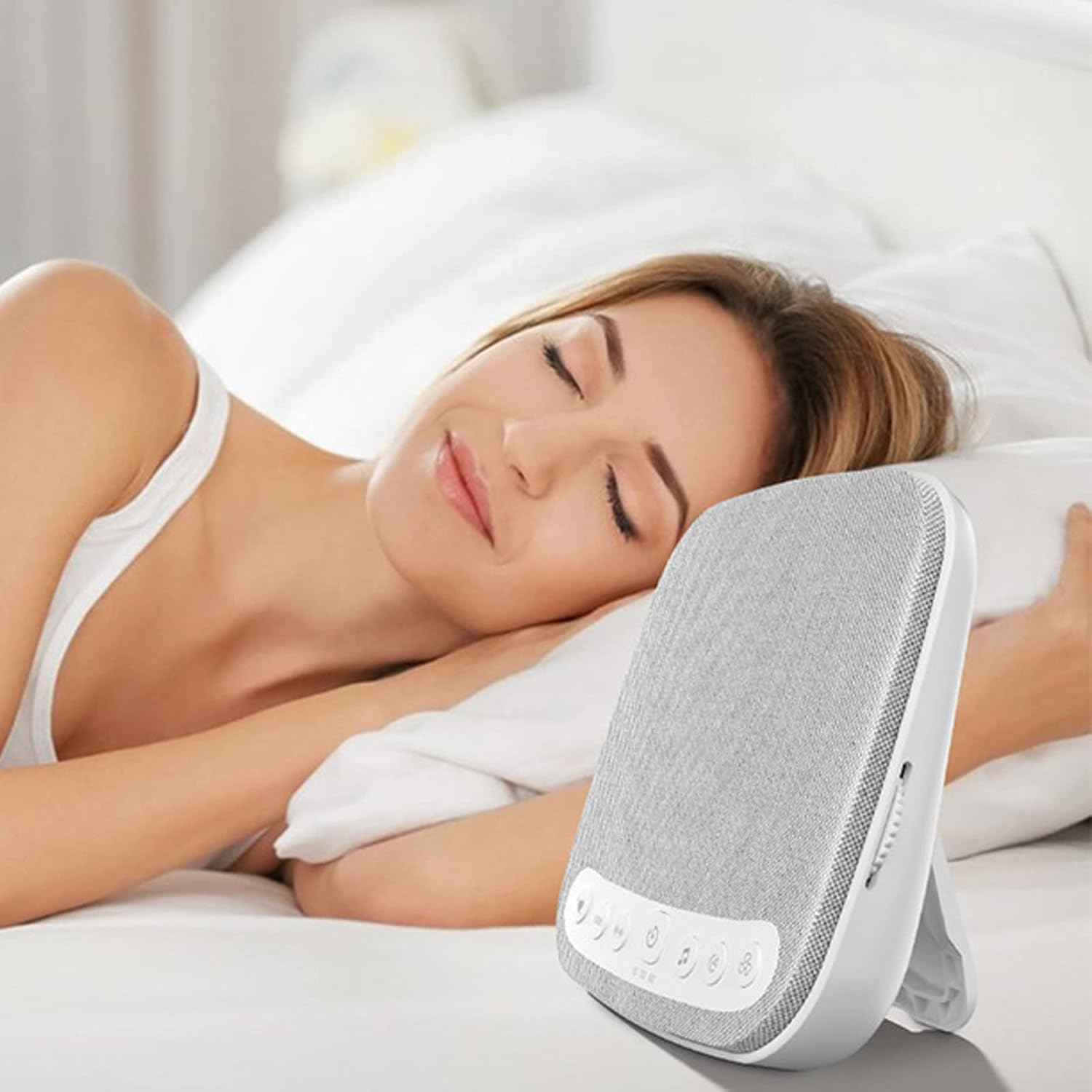 White Noise Machine, Sound Machine for Sleeping, Small Travel Portable Sleep Sound Machine with 18 Sounds for Adults Kids Baby, Baby Soother, Auto-Off Timer & Volume Control image number 6