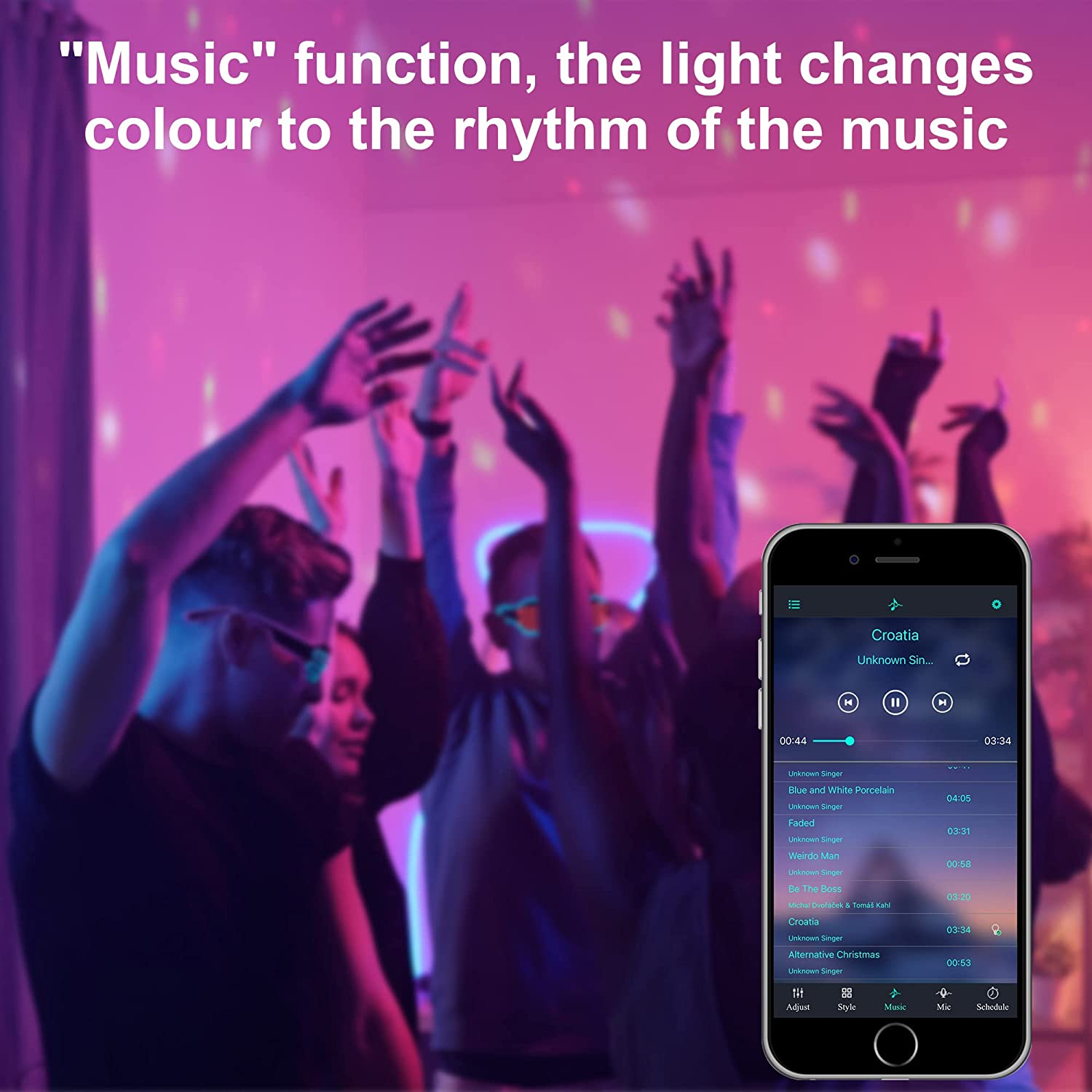 BOSITE 100W RGB LED Flood Light Outdoor Waterproof IP66 Colour Changing Portable Floodlight with Smart Bluetooth App Control & Group Control for Garden Terrace Stage Lighting Christmas Party - Rgb-100W image number 1