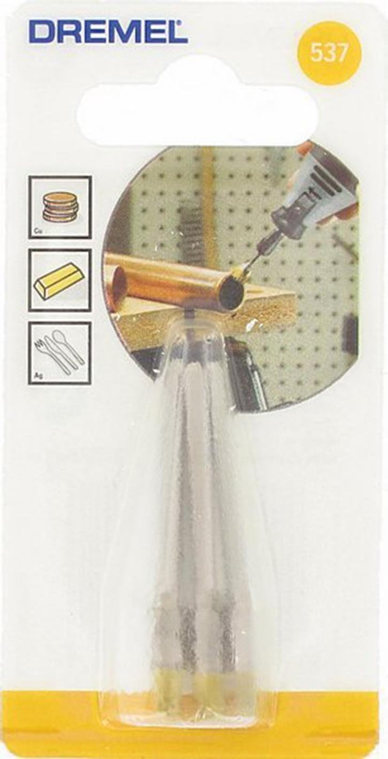 Dremel 537 Brass Brush Accessory Set, 2 Brushes (3.2 Mm) for Cleaning Soft Metals like Gold, Bronze or Copper image number 3