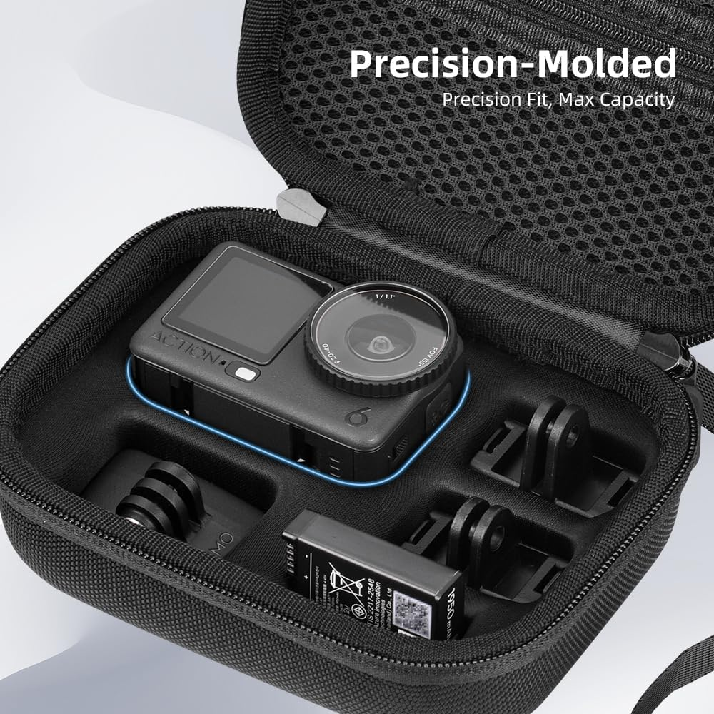 T Tersely Hard Case for DJI Osmo Action 6 (2025), Drop and Water Proof Carrying Case, Outdoor Travel Storage Bag Compact Portable Case for DJI Action6 with Accessories image number 4