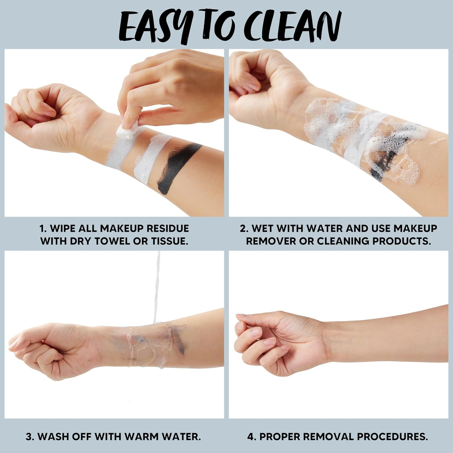 Spooktacular Creations Halloween Makeup Palette 3 Colors Face Body Paint with Brush for Zombie Skeleton Clown Witch Football Baseball Sports SFX Costume Cosplay Dress up (7 Oz, White Black Grey)