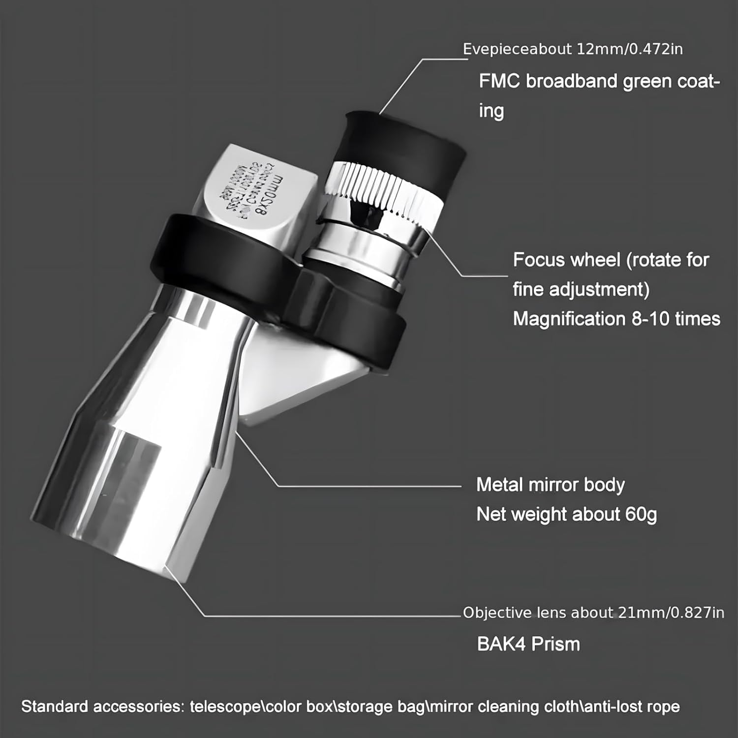 Compact Mini Telescope, Portable Handheld Mini Monocular Telescope for Adults, Great Tech Gadget for Birdwatching, Fishing, Travel and Landscapes. image number 2