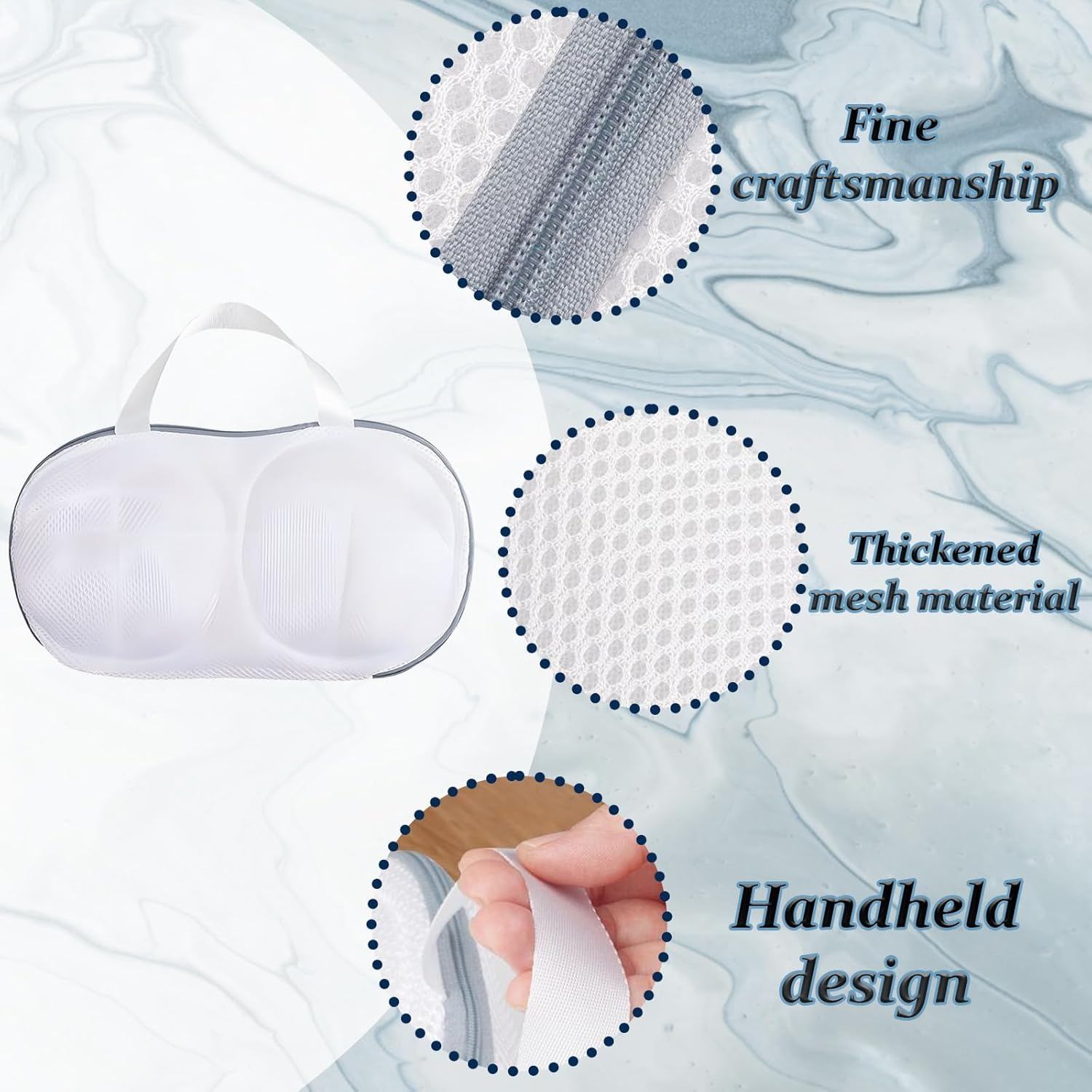 2-Pack Delicate Bra Washing Machine Bag, Bra Wash Bag Protects Lingerie in Bra Laundry Bags for Washing Machine, Prevents Stretching & Damage, 32Cm X 20Cm Light Grey Set image number 1
