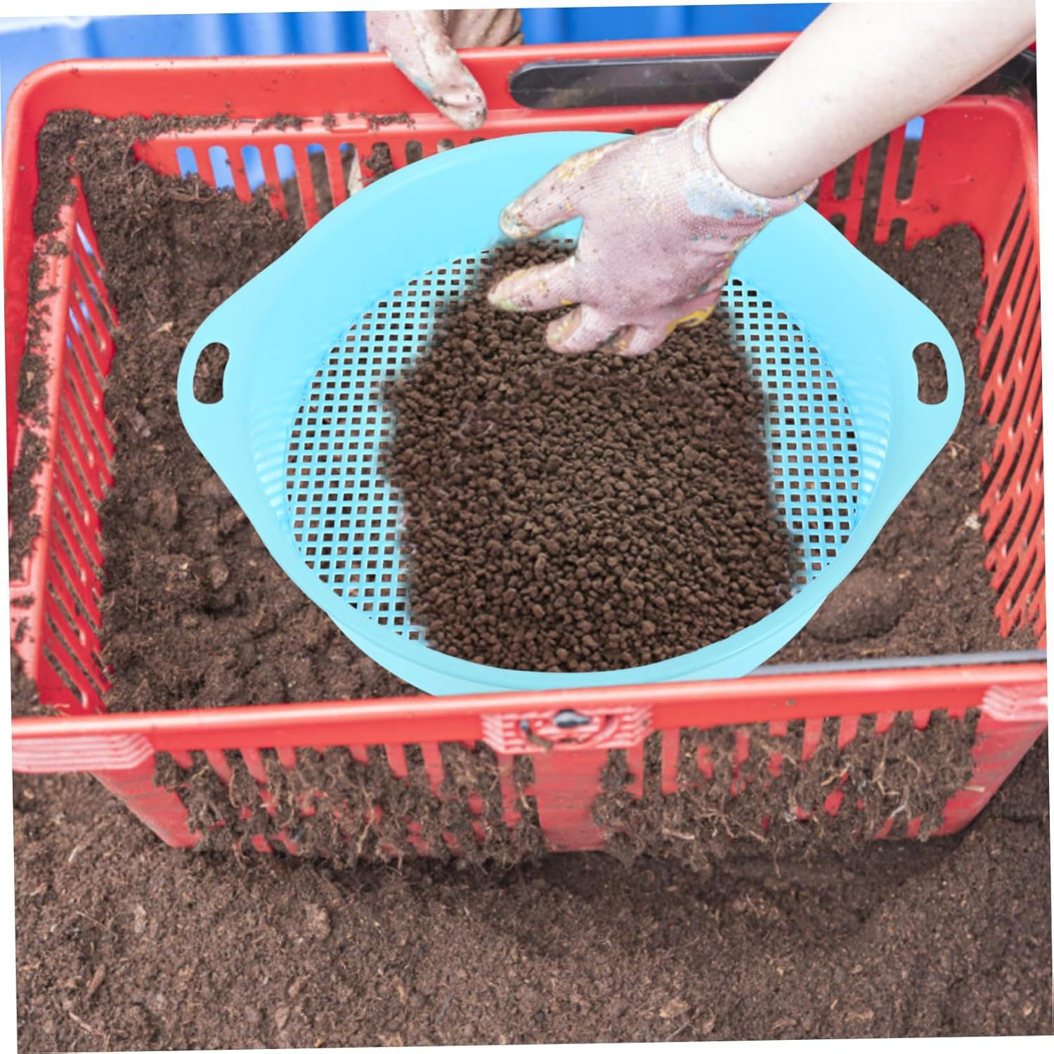 Yardenfun Lightweight Abs Material Garden Soil Sifter Sifting Pans for Easy Use Carry image number 6