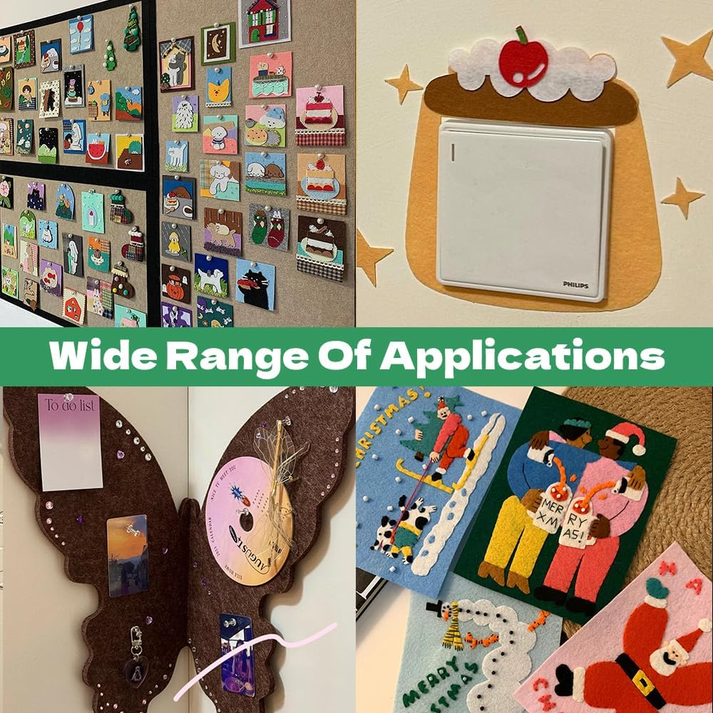 HXJDAM 2 Mm Stiff Felt for Crafts, 20 X 30 Cm Felt Fabric Craft Felt, Pack of 12 Felt Panels, Non-Woven Fabric Felt, Polyester Felt, Felt Sheets Felt Sheets for DIY Crafts and Sewing (Grey) - Deep Blue image number 5