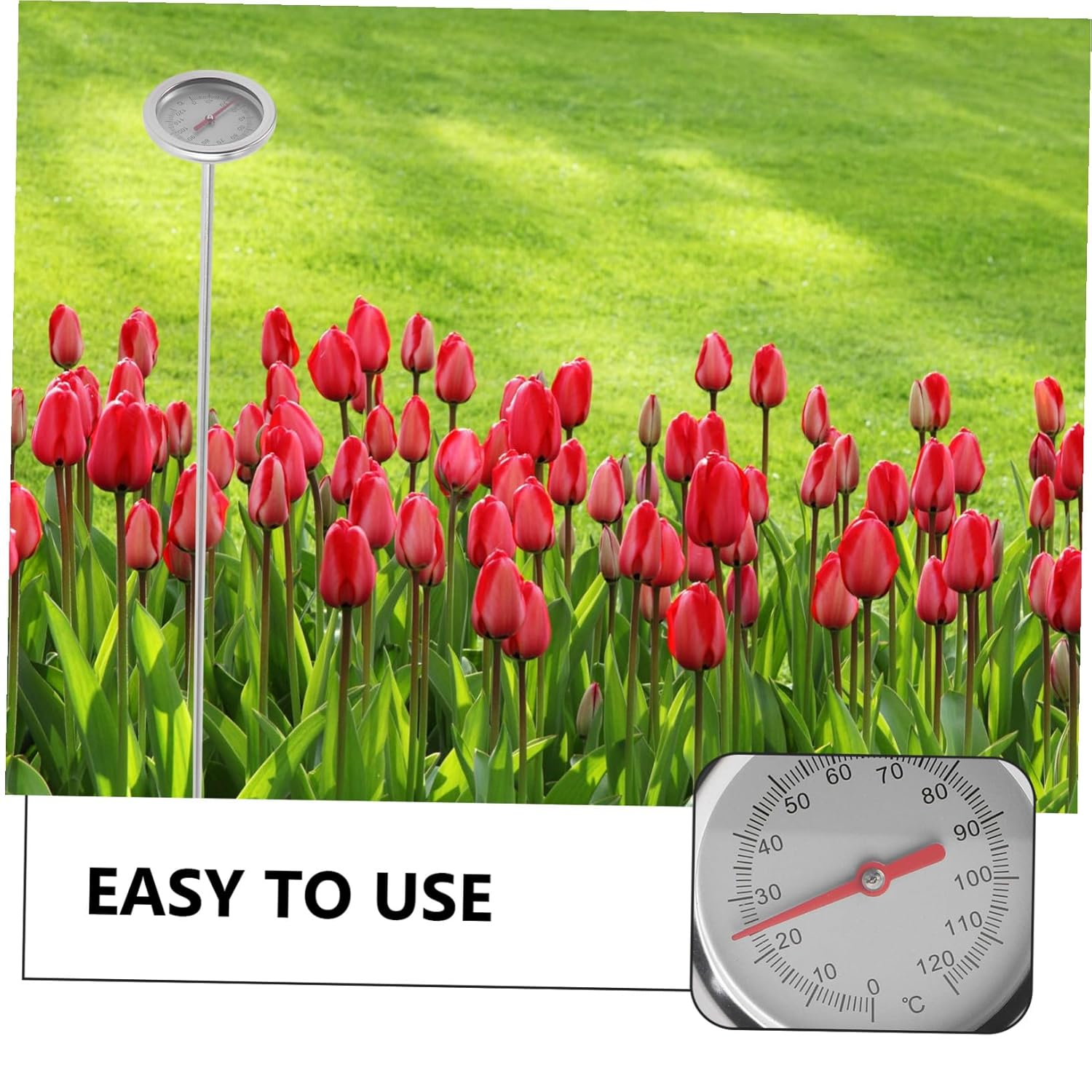 VICASKY Precise Stainless Steel Soil Thermometer Gardening Tool with Probe for Accurate Compost and Soil Temperature Measurement image number 4