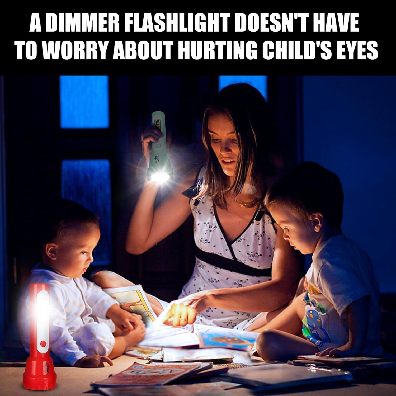 2 Pack Rechargeable Kids Flashlight,Portable Flashlight with COB Led,Lightweight and Bright Flashlights for Kids EDC Flashlight for Toddler School Children'S Kids Camping(Middle) image number 1