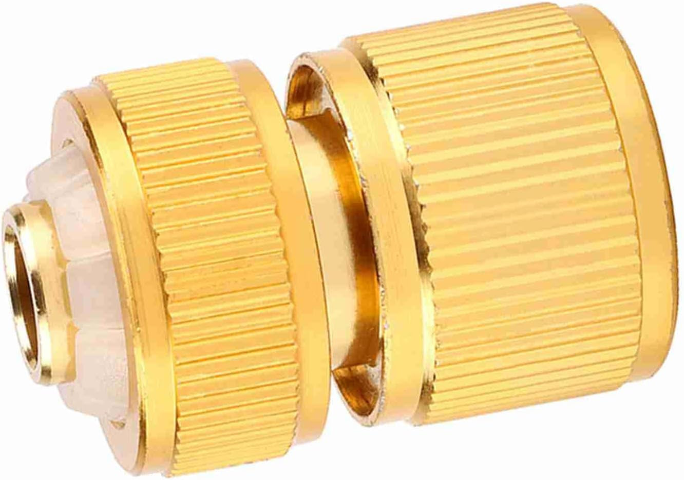Brass Plated Aluminum Alloy Quick Hose Connector for G1/2 Hose, Waterproof Garden Hose Tap Connector, Switch Nozzle for Outdoor Use image number 1