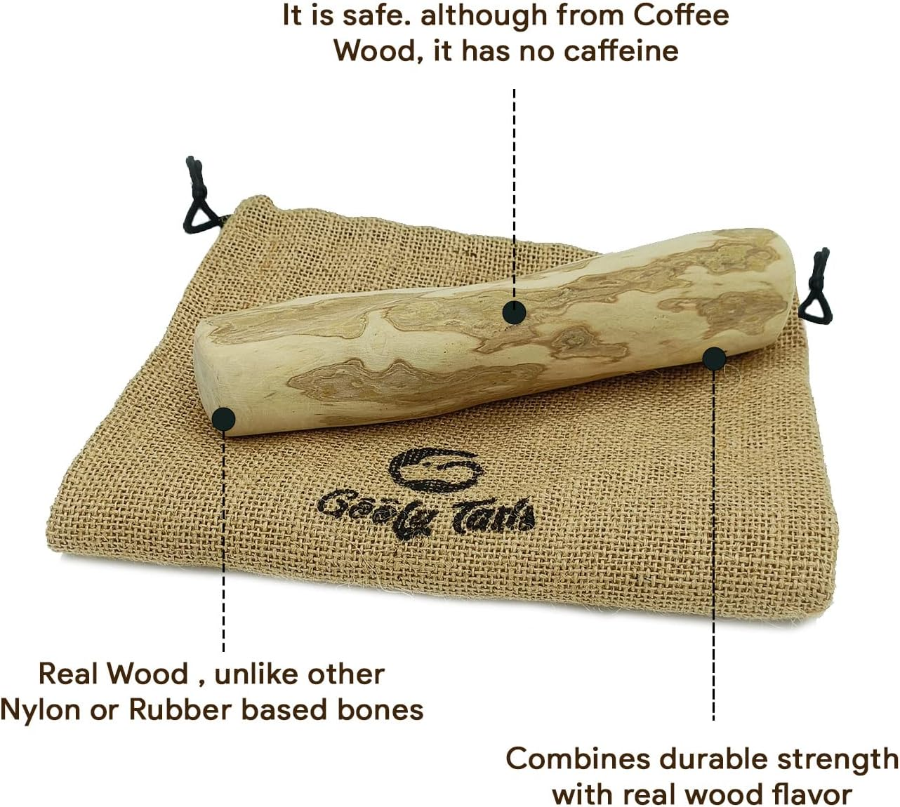 Goofy Tails Coffee Wood Chewing Stick for Dogs | 100% Natural, Caffeine Free Chew Toy for Dogs | Dental Care & Training Chewing Stick | Handmade Durable Toy for Aggressive Chewers (Large) image number 4