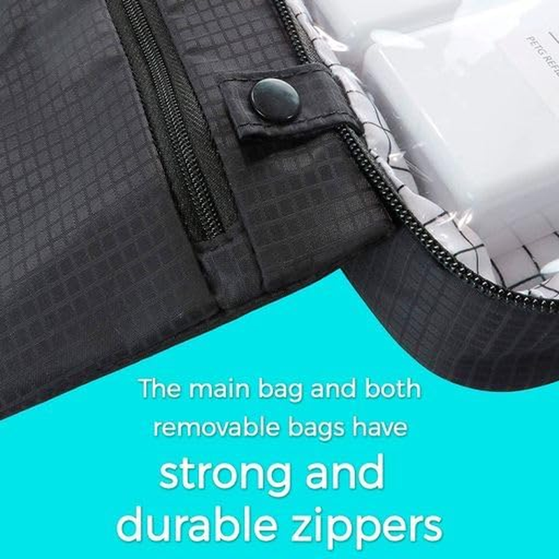 Toiletry Bag Hanging Hook Water Resistant for Cosmetics Toiletries Shaving Items 5 Separate Compartments 2 Removable Pouches Travelling Hiking Weekends Away Unisex from Paton Travel Australia image number 1