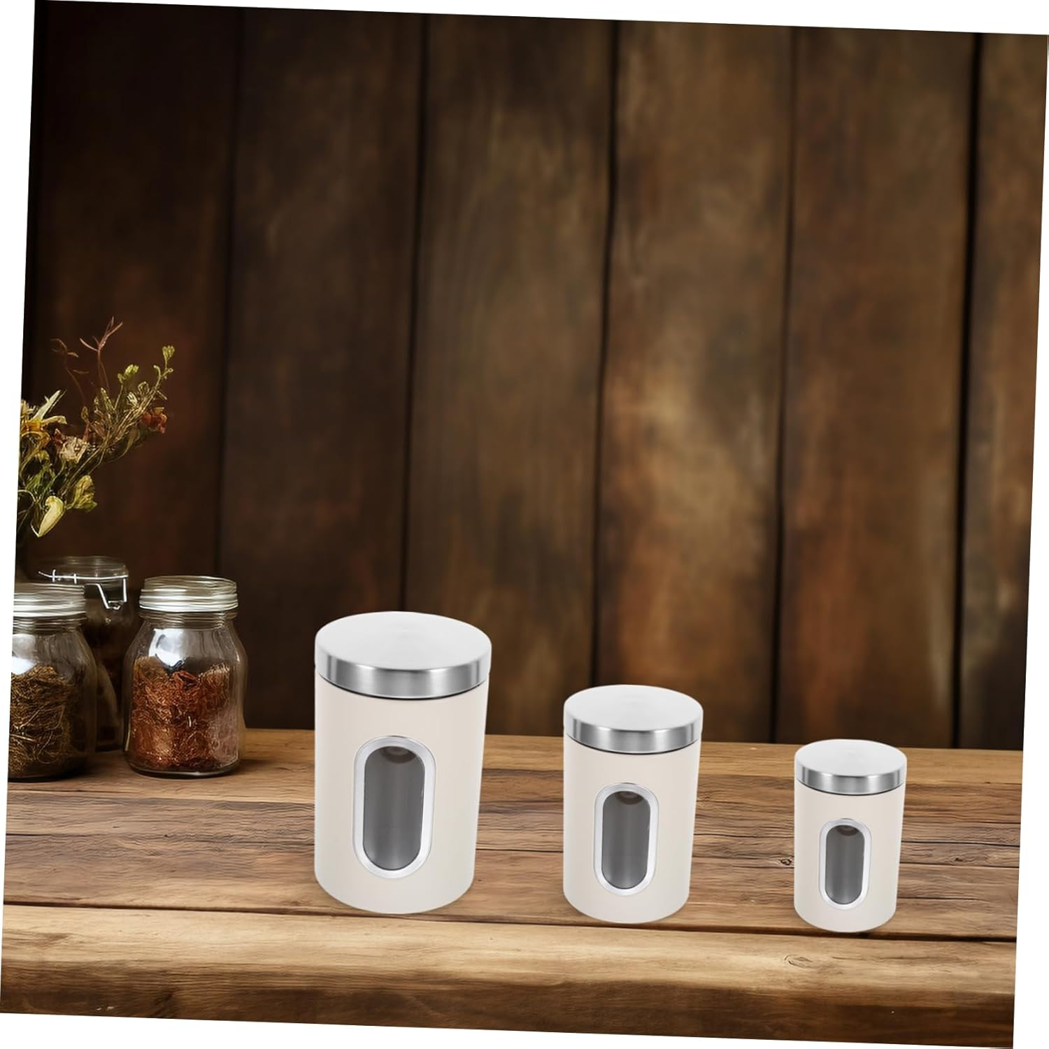 MAGICLULU Airtight Stainless Steel Tea Canisters Set, 3Pcs Loose Tea Leaf Organizer with Lids, Food Storage Jars for Coffee Beans and Kitchen Pantry, Small Metal Storage Containers for Home Use image number 2