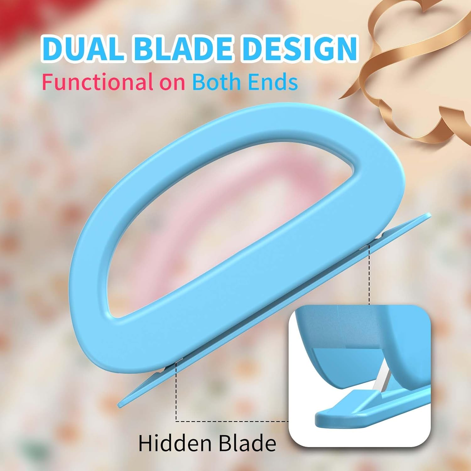 Wrapping Paper Cutter, 2-Pack (4 Blades) Sliding Gift Wrap Cutter for Wrapping, Paper Cutting Tool for Christmas, Halloween, Holidays, and Birthdays image number 2