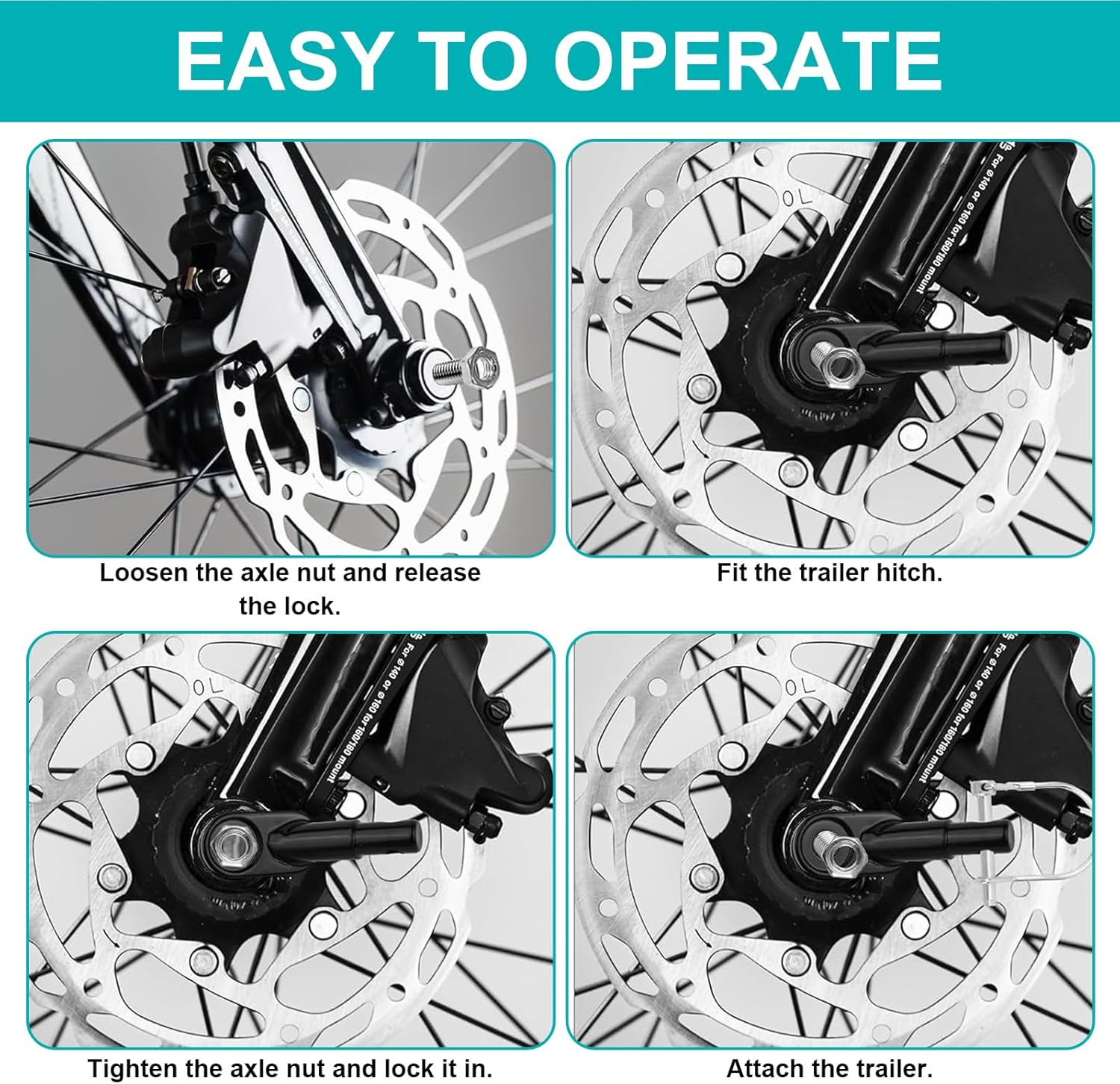 Bike Trailer Hitch Connector &ndash; Universal Bicycle Adapter for Kids, Dog & Cargo Trailers &ndash; Stable, Rust-Resistant & Easy Plug-In, Fits Most Bikes and E-Bikes