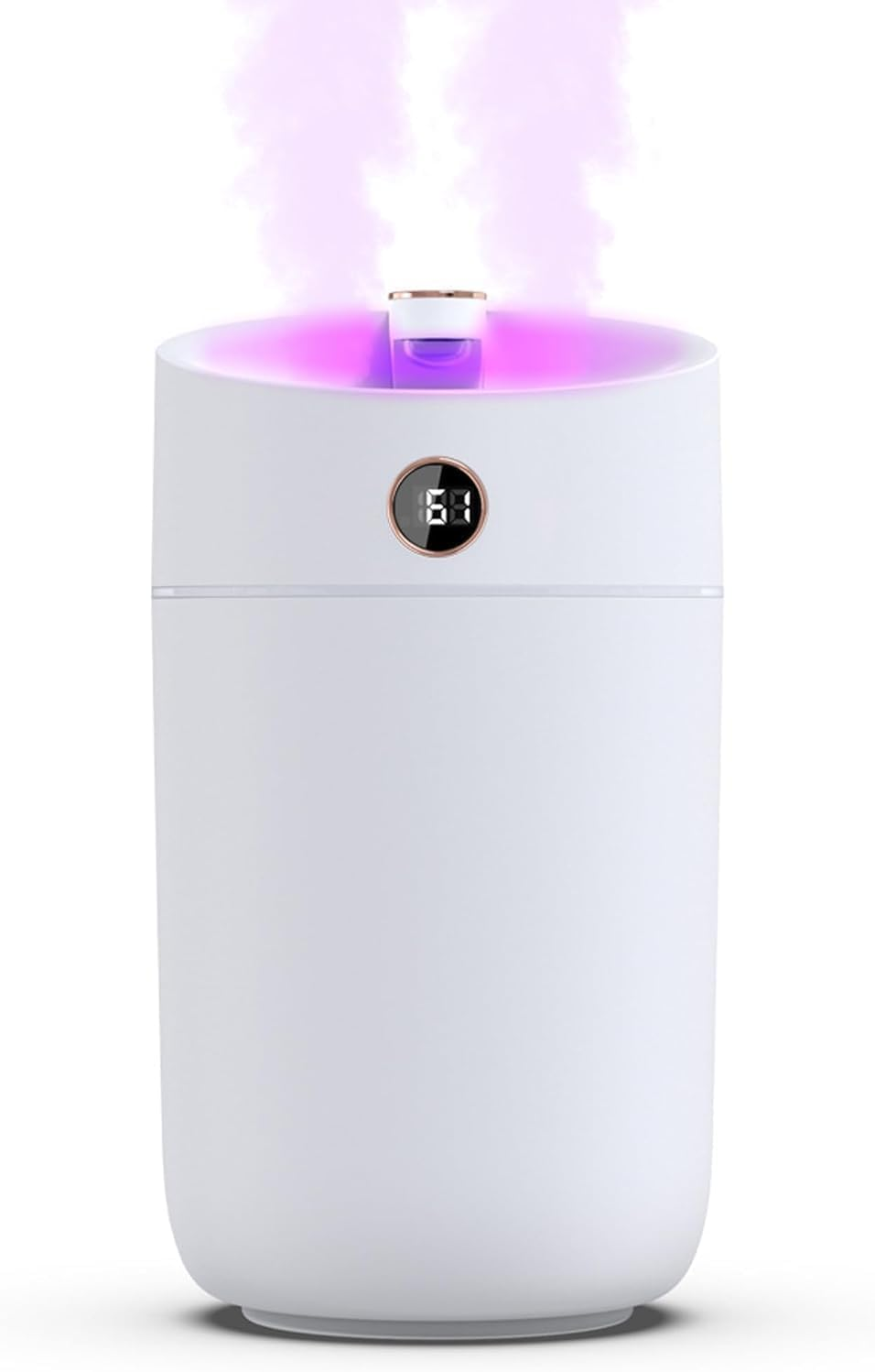 Humidifier for Bedroom Large Room, 3L Cool Mist Humidifiers Air Humidifier with Humidity Monitoring Top Fill, Quiet Operation, 7 Color Night Light Function, Auto Shut-Off, Double Nozzle, White image number 5