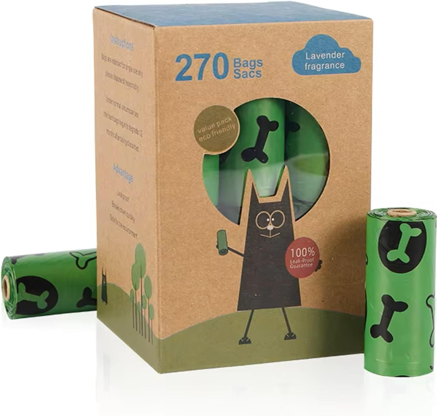 Eco-Friendly 18 Rolls Dog Waste Bags - 270 Biodegradable and Compostable Bags, Recycled Packaging, Leak-Proof & Tear-Resistant, Sophistik Pet Cleanup Essentials image number 4