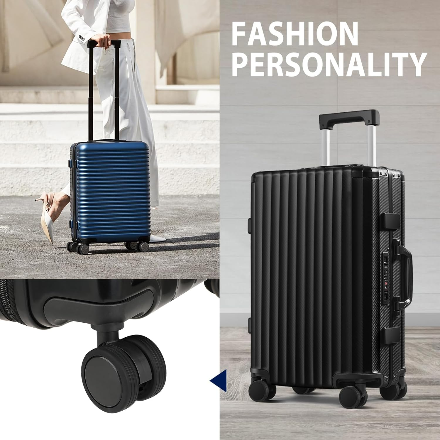 Dimeho Pack of 8 Luggage Wheel Covers Suitcase Wheel Protector Luggage Wheel Protector Silicone Wheel Cover Suitcase Trolley Suitcase Swivel Castor Covers Rubber Luggage Wheel Covers Hand Luggage image number 1