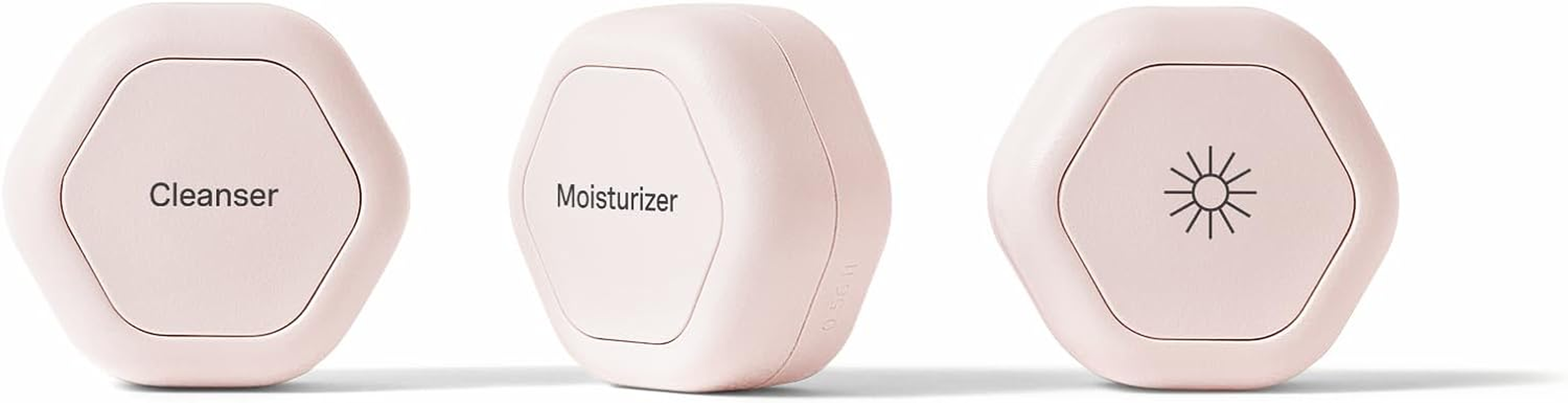 Cadence Travel Containers - Basic Skincare Set - Magnetic Travel Capsules - for Facial Cleanser, Moisturizer, Sunscreen - 3 Small Capsules (0.56Oz) with Cleanser, Moisturizer & Sun-Icon Labels - Petal image number 4