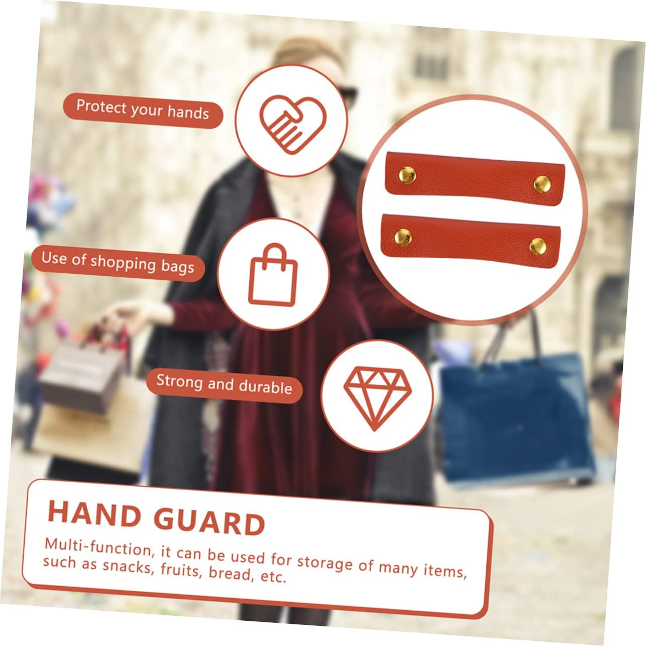 FOYTOKI 4Pcs Strangle Luggage Bag Handle Protectors Pu Leather Bag Grip Covers for Suitcase Handle Protector for Travel