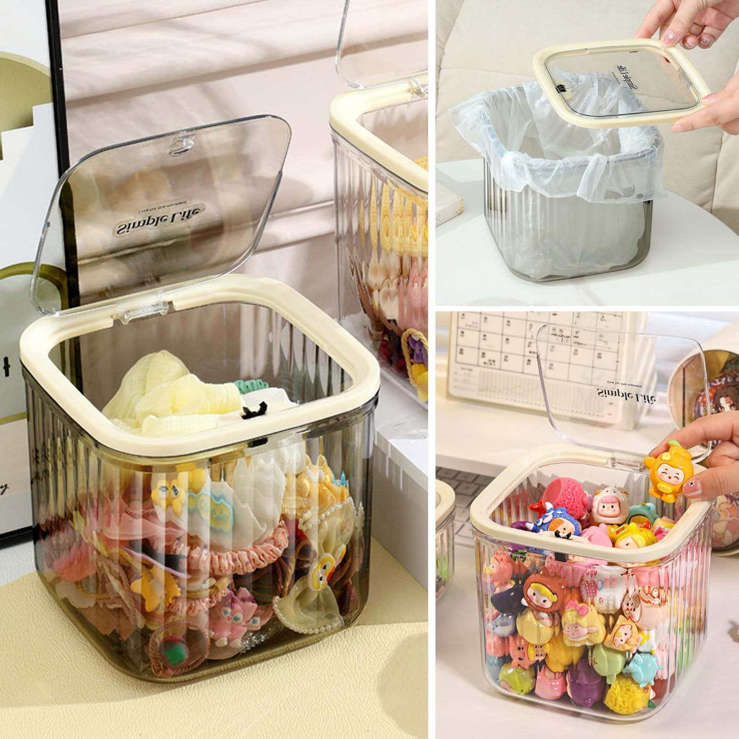 WALWAL Coffee Pod Holder with Pop-Up Lid, Transparent Plastic Storage Box for Desktop, Countertop, Coffee Bar, and Kitchen image number 3