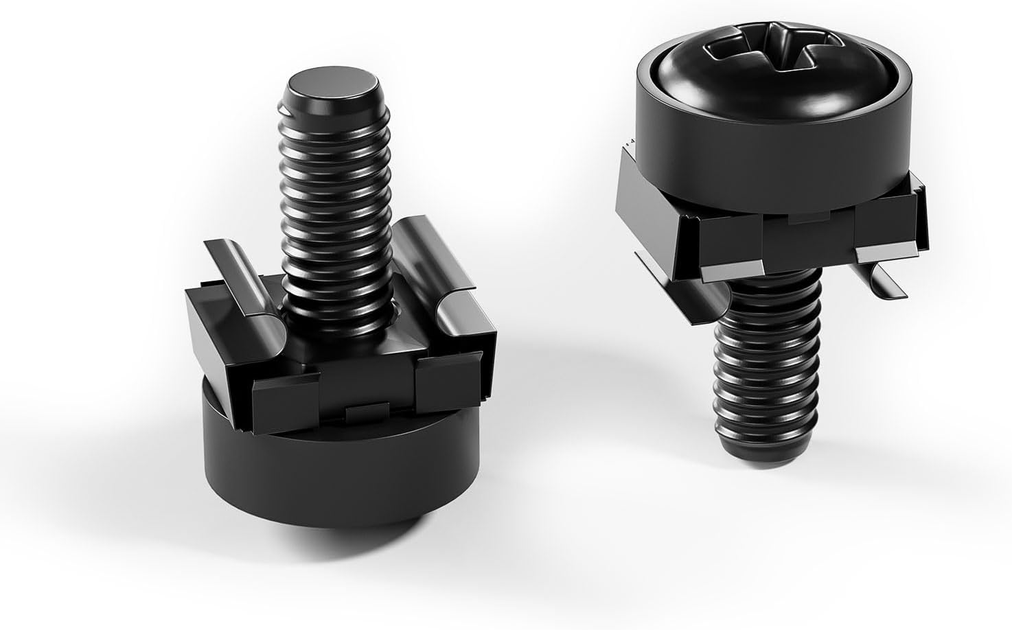 FGB 100 X M6 Cage Nuts Screws Set - 100 M6 X 20 Mm Set Patch Panel Racks Server Enclosure 19 Inch 10 Inch Mounting Kit Steel for Network Cabinets - Black image number 6