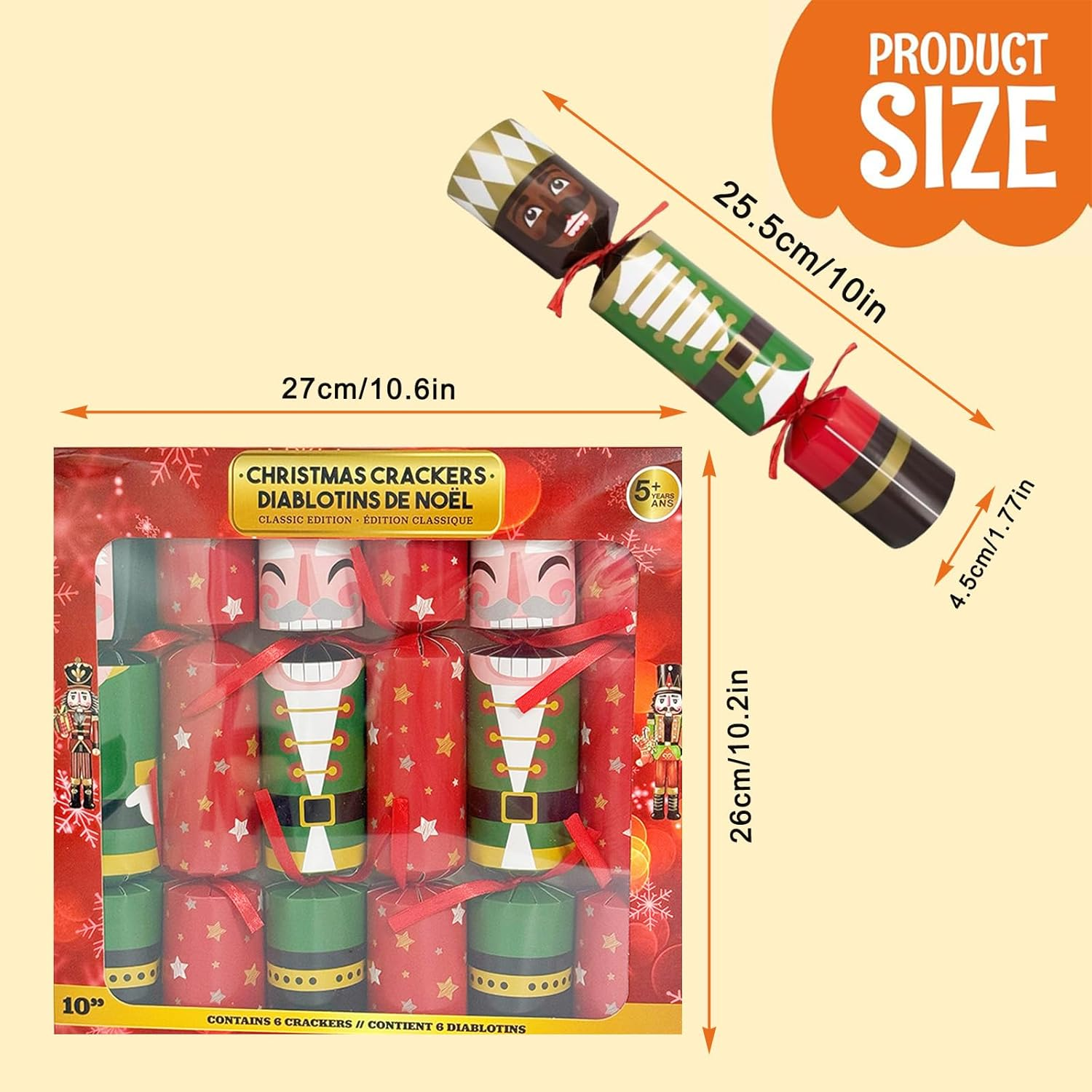 Christmas Crackers Pack of 6,Luxury Christmas Party Crackers Xmas Crackers with Santa Building Block,Novelty Christmas Family Crackers with Novelty Gifts Party Hats Xmas Gift for Christmas Decoration image number 4
