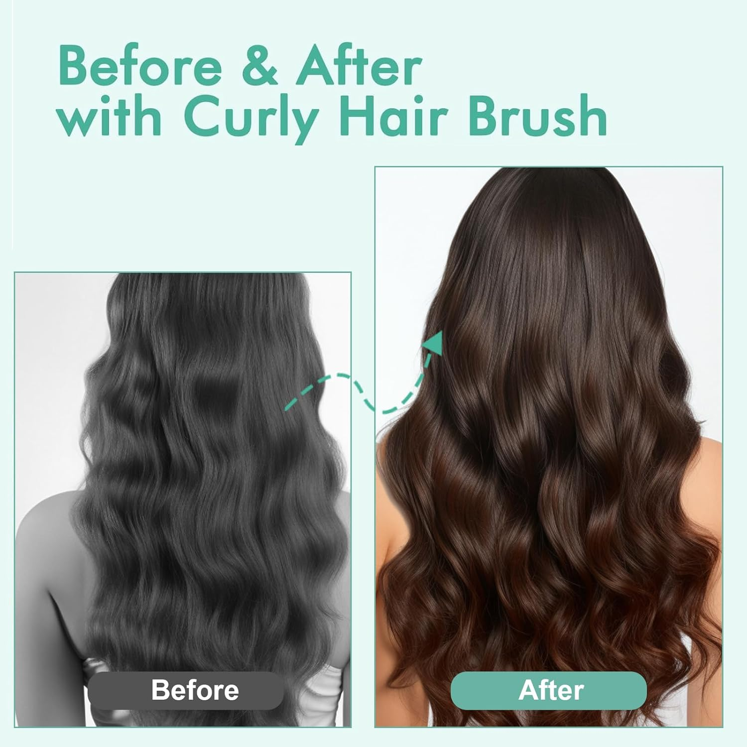 CHARMNAIL Curl Definition Brush, Curly/Aerated Hair Brush, Detangles & Defines Curls, Green PP Solid Lightweight 24.2&times;6.8&times;3.6Cm, for Daily/Local Care