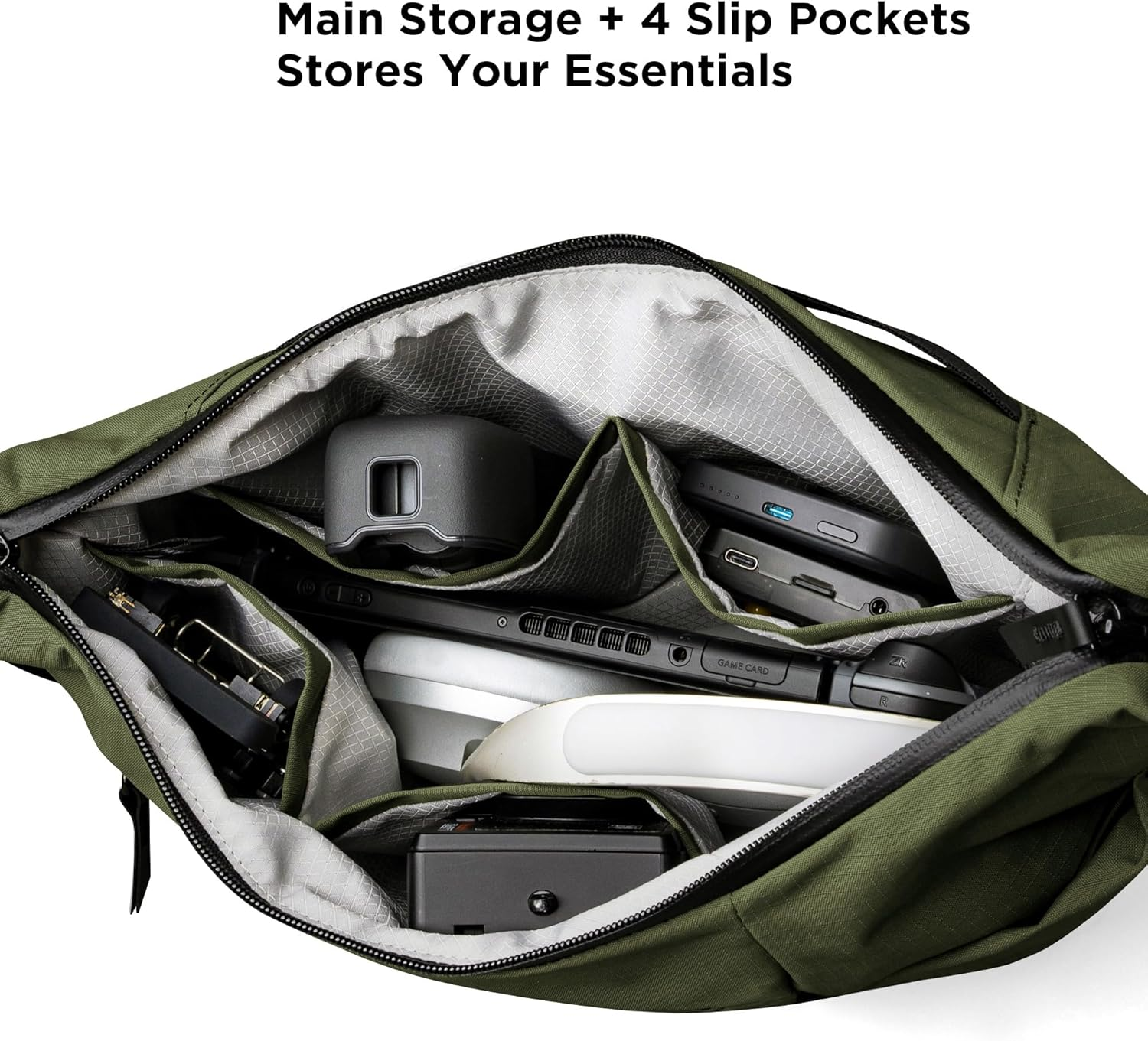 ALPAKA Flow Satchel 4L - Crossbody Bag, Water Resistant Shoulder Bag, Expandable Bottle Pocket, YKK Zippers, Key Tether - Black image number 2