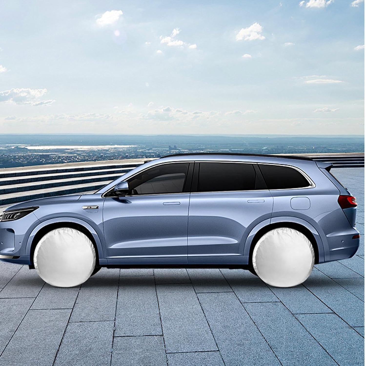 Waterproof Tire Covers for Trailers and Rvs, Wheel Tire Covers for 27-31 Inches Tire Diameters, Accessories Perfect for Suvs, Trucks, and 190T Polyester Tower More image number 5