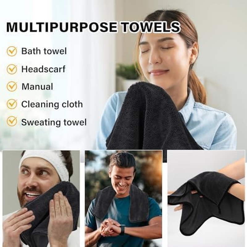 3PCS Bathroom Drying Cloth,Shiny Wipes for Car Detailing, Ultra Absorbent Microfiber Drying Towel for Cars and Trucks, Streak Free, Scratches Kitchen,Window Multipurpose（40 * 40Cm Large Size） image number 5