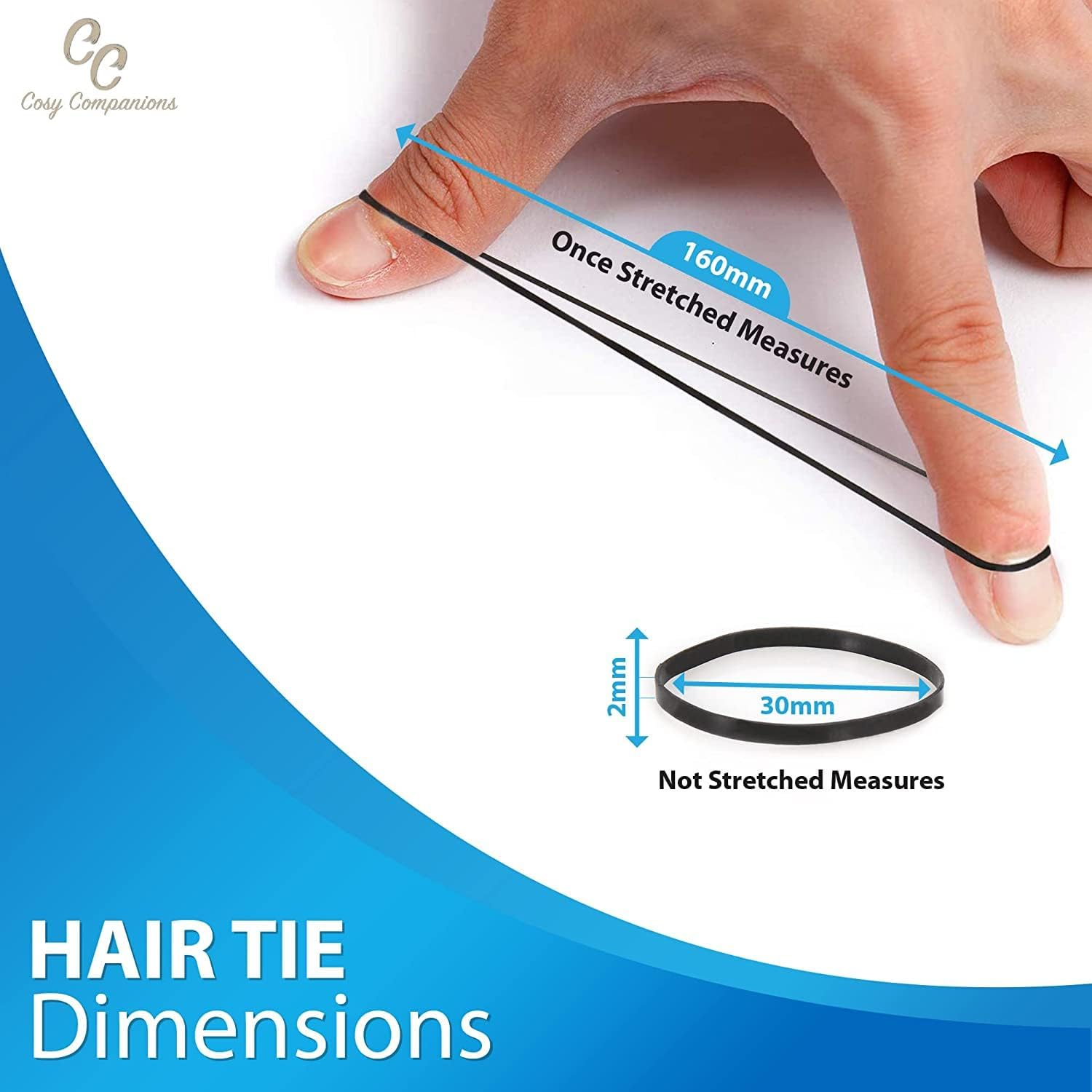 Cosy Companions&trade; 250X Black Small Hair Bands, Non-Slip Elastic Bands for Hair - Black image number 5