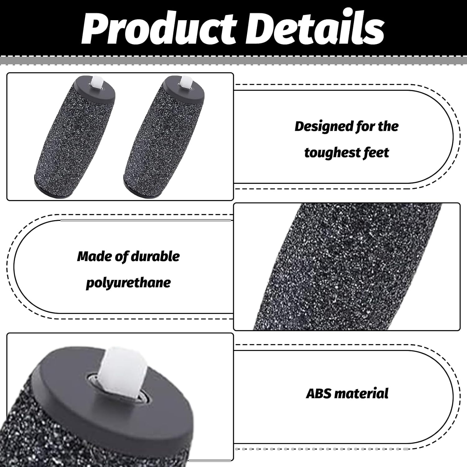 Pack of 12 Callus Remover Replacement Rollers, Replacement Rollers, for Callus Remover, Extra Coarse Refills for Electric Foot File, Compatible image number 5