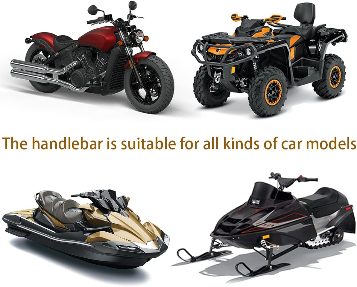 Motorcycle Hand Grips, Non Slip Rubber Bar for 7/8" 22Mm/24Mm Handles, Vintage Motorbike Thruster Grip, Handlebar for Hand Comfort, Universal for Motocross Scooter Dirt Bike, Open End image number 6