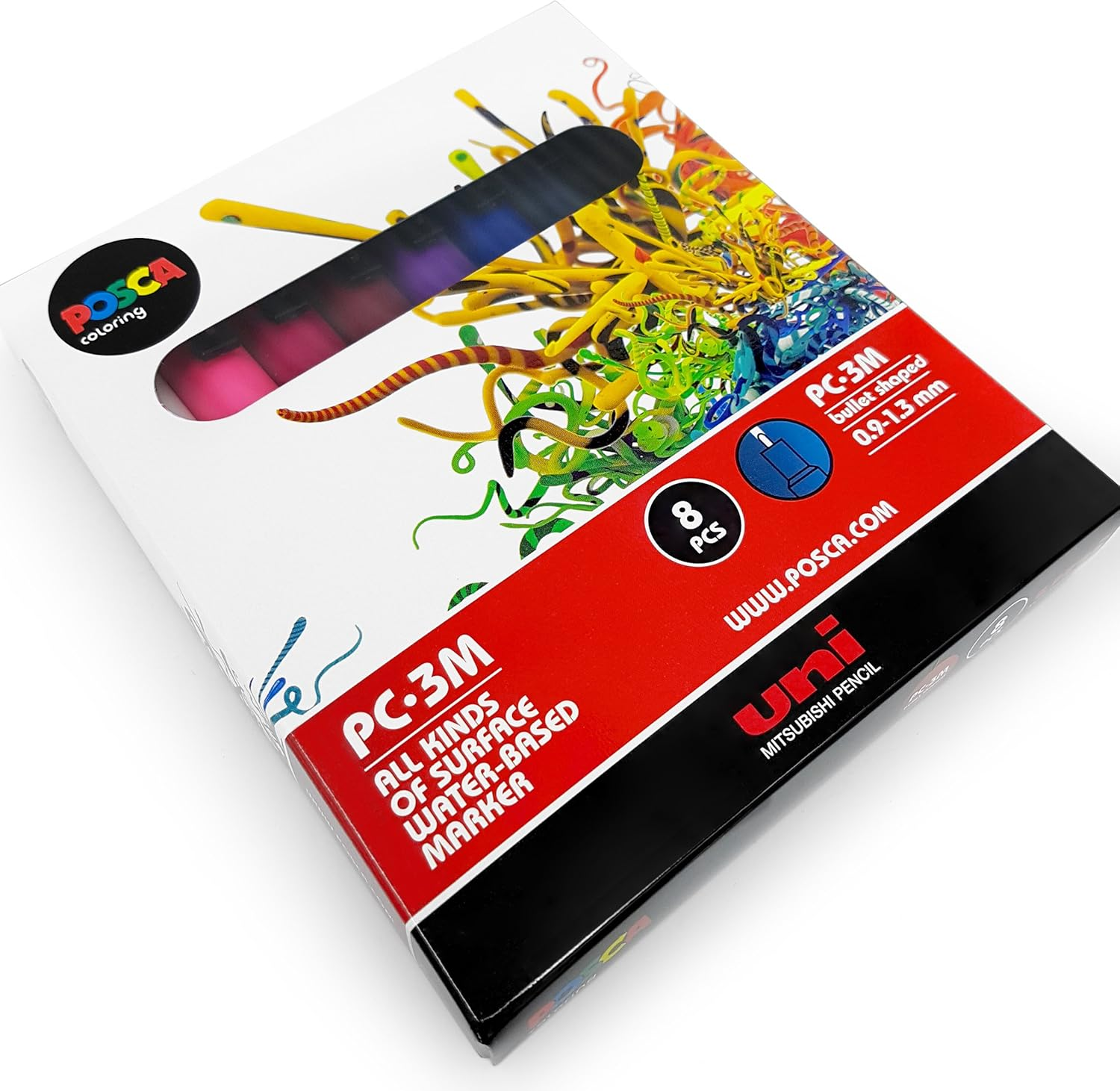 POSCA Colouring - PC-3M Midnight Tones - Set of 8 - in Gift Box image number 2