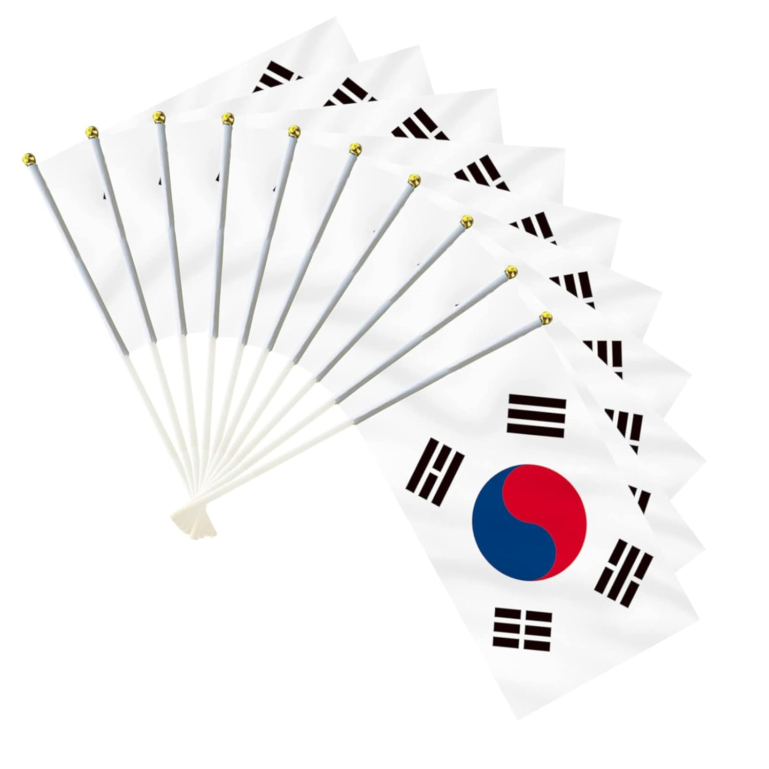 10 PCS Handheld the Republic of Korea Flag,8.5&times;5.5 Inch Hand Held Mini Korean Flags Banner for Indoor Outdoor Parade Waving the Tlag and Shouting
