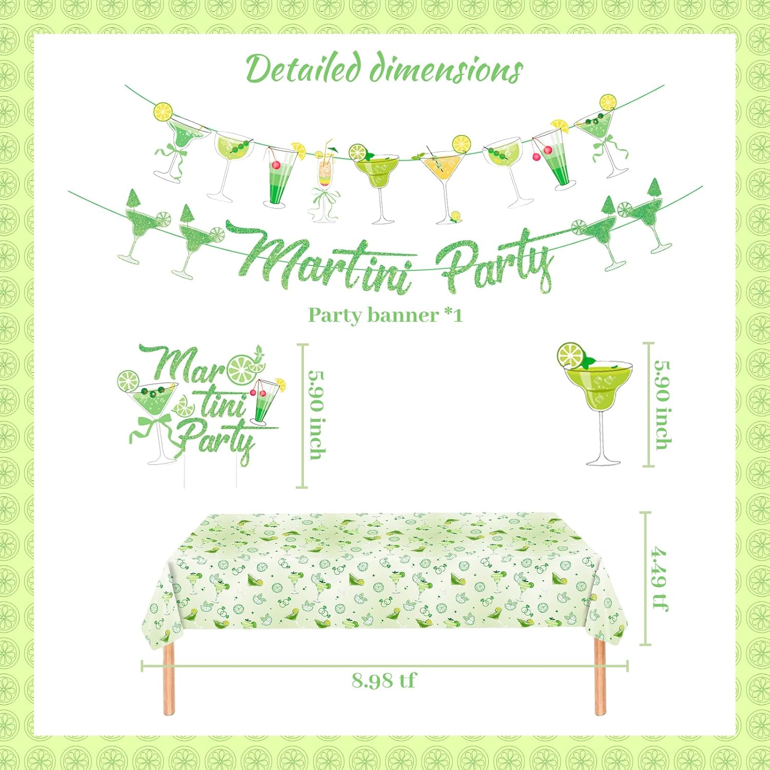 Martini Party Decorations, Martini Banner for Birthday Decor, Martini Bachelorette Bridal Shower Party, Martini Themed Partydecor image number 3