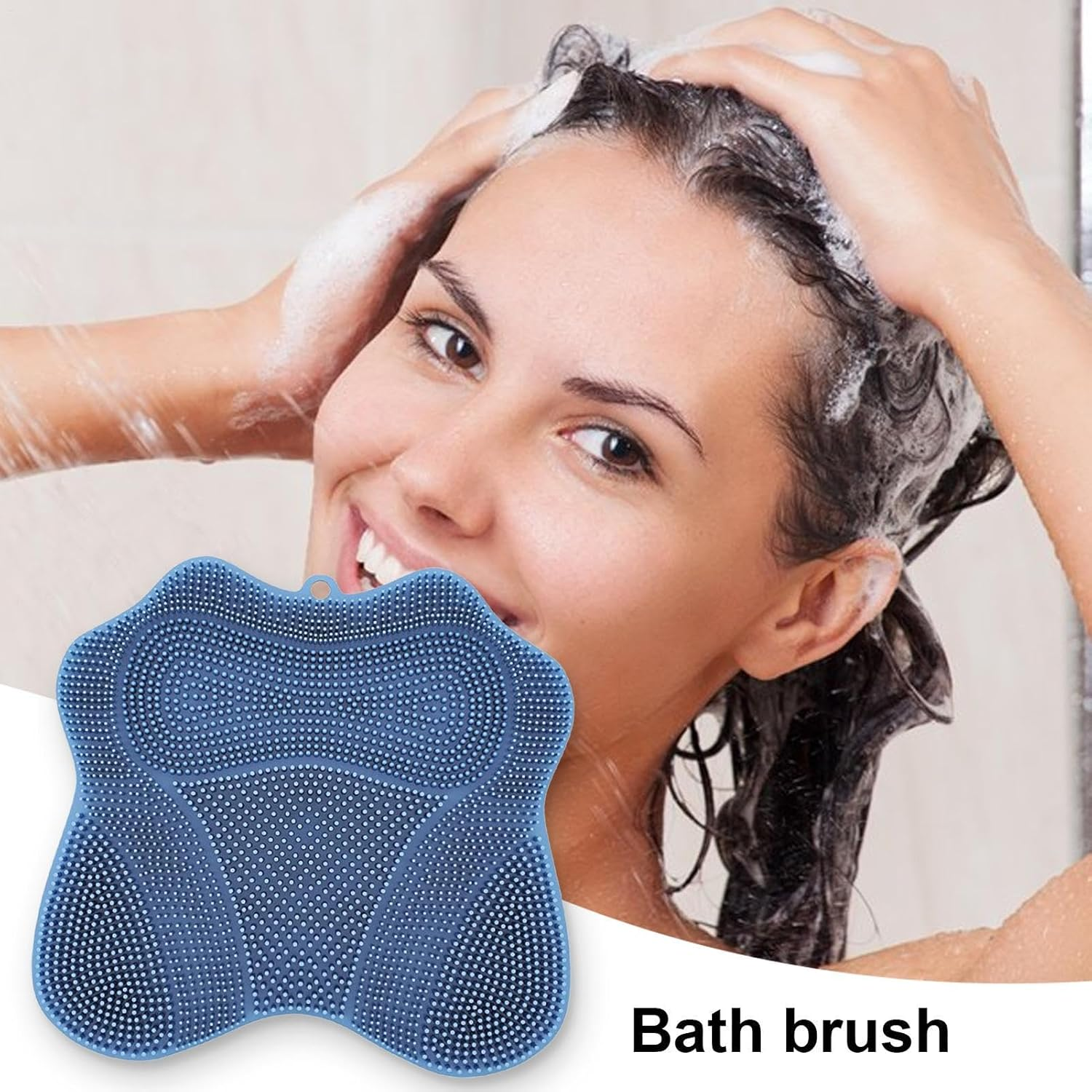 Foot Cleaner for Shower - Silicone Foot Scrub Mat with Non-Slip Suction Cups - Health & Household Pad for Post-Workout Pedicure Prep Home Spa Family Travel Bathtub image number 3