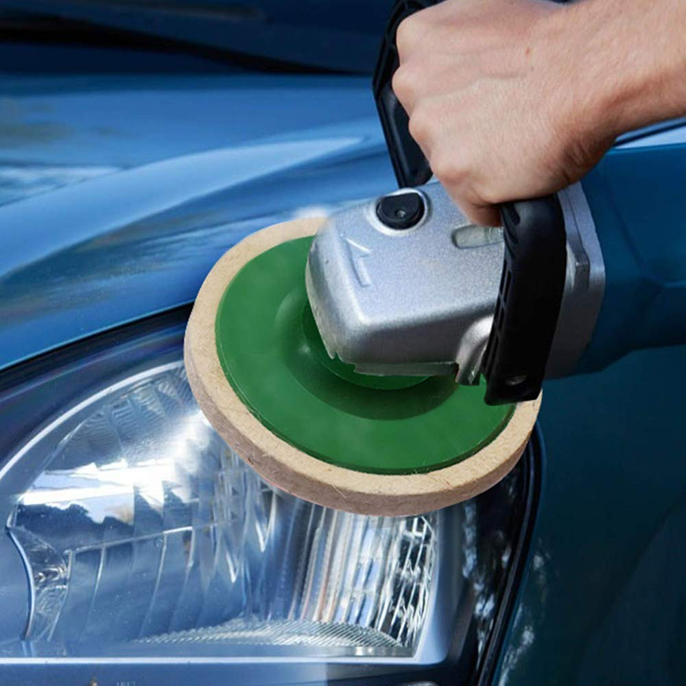 Polishing Machine Polishing Wheel, Eacam 10Pcs 4 Inch round Wool Felt Disc Wheel Pads for 100Mm Angle Grinder Buffing Polishing image number 2