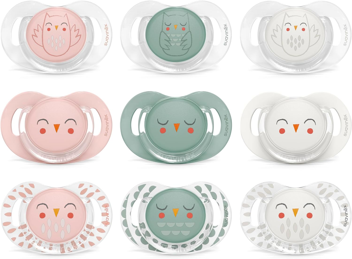 Suavinex Premium Soother with SX Pro Silicone Anatomical Teat for 6-18 Months Babies, Bonhomia Owl Green image number 1