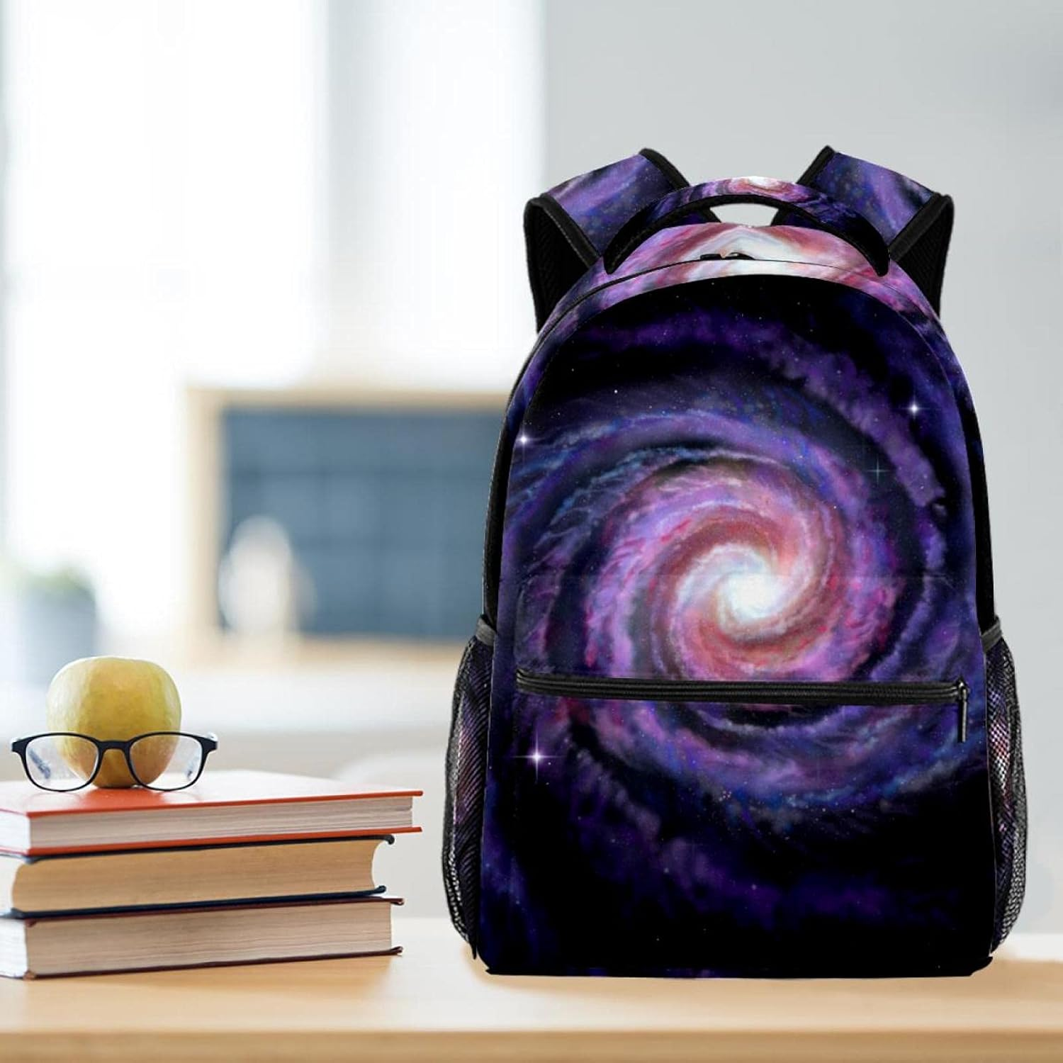 Spiral Galaxy Illustration of Milky Way Backpack Students Shoulder Bags Travel Bag College School Tote Backpacks