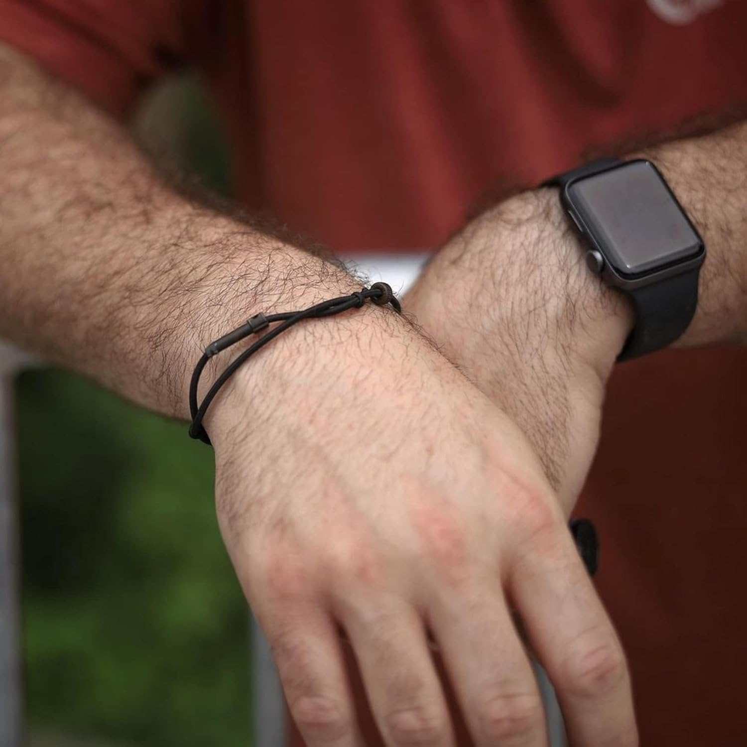 Bracelet Car Window Breaker Wrist Strap, Vehicle Emergency Rescue Tool with Tungsten Bead & Handcuff Key (AHK3) for Shattering Tempered Safety Glass image number 6